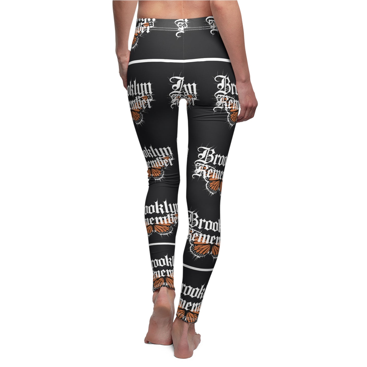 Brooklyn Remember Women's Casual Leggings, Trendy Black Leggings for Fashion Lovers, Workout & Chill Leggings, Gifts for Her, AOP Leggings