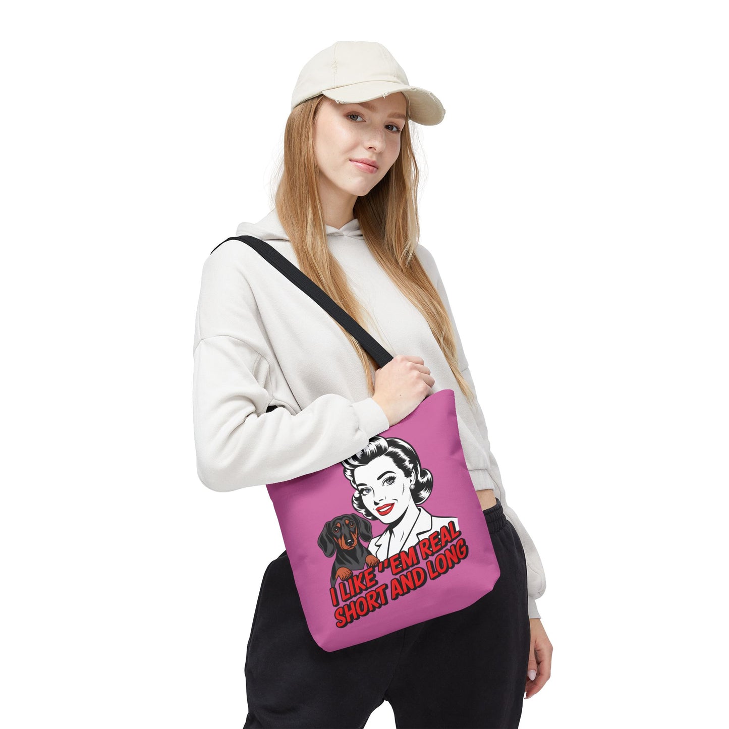 Retro Dog Lover Tote Bag, Cute Pink Handbag, Pet Lover Gift, Funny Dog Mom Bag, Vintage Animal Lover Shopping Tote
