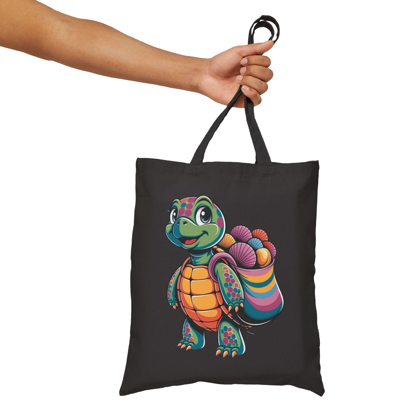 Colorful Turtle Canvas Tote Bag | Eco-Friendly Shopping, Beach Bag, Craft Tote, Gift for Nature Lovers, Earth Day Essentials