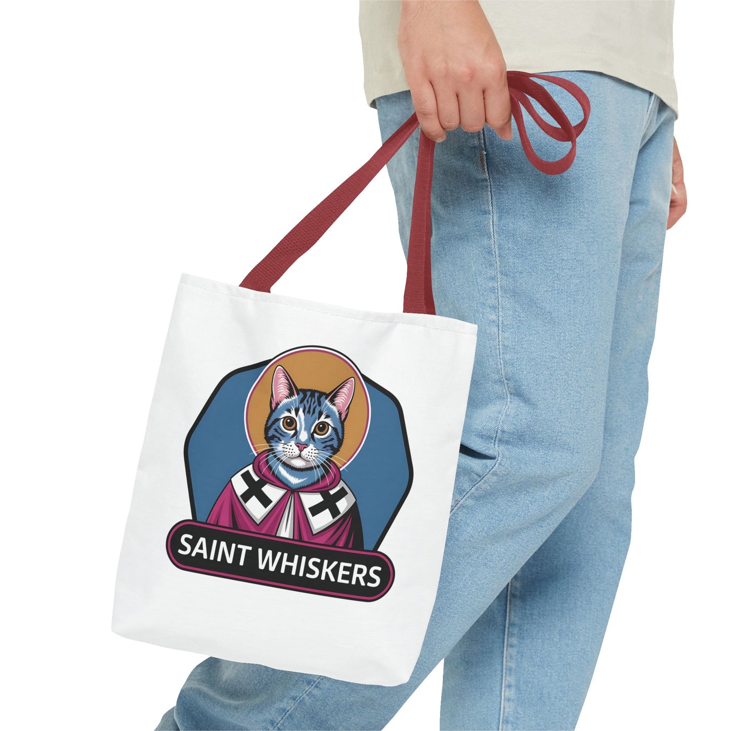 Saint Whiskers Cat Tote Bag - Cute & Quirky Cat Lover Bag