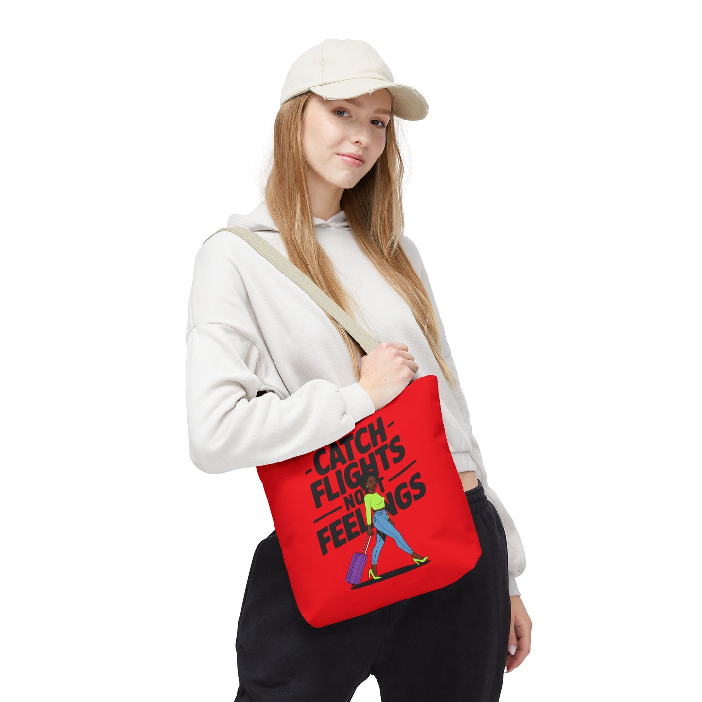 Catch Flights Not Feelings Tote Bag | Travel Gift, Vacation Accessory, Summer Beach Bag, Stylish Shopping Tote, Gift for Travelers