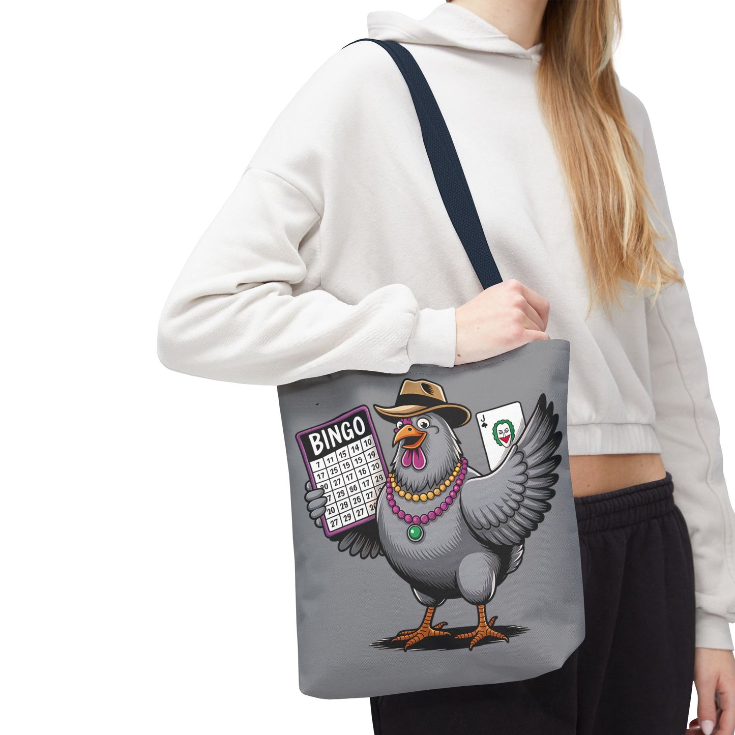 Bingo Pigeon Tote Bag | Fun Game Night Accessory, Beach Bag, Casual Everyday Bag, Gift for Gamers, Quirky Animal Tote
