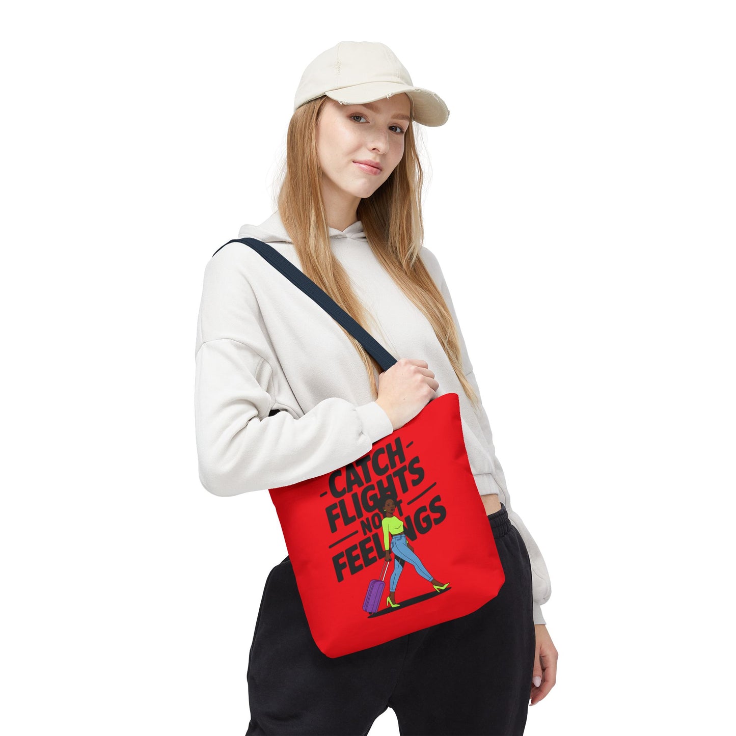 Catch Flights Not Feelings Tote Bag | Travel Gift, Vacation Accessory, Summer Beach Bag, Stylish Shopping Tote, Gift for Travelers