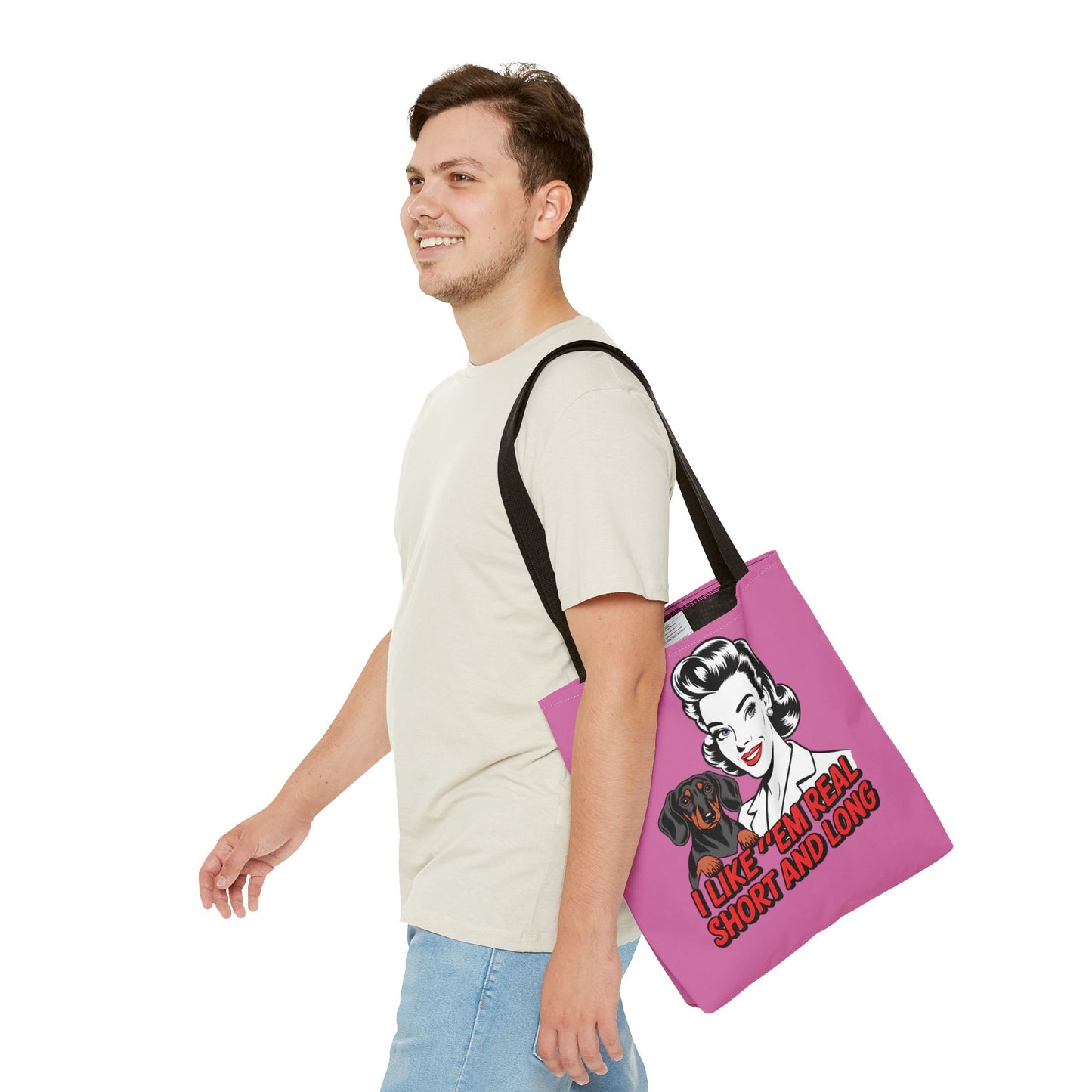 Retro Dog Lover Tote Bag, Cute Pink Handbag, Pet Lover Gift, Funny Dog Mom Bag, Vintage Animal Lover Shopping Tote