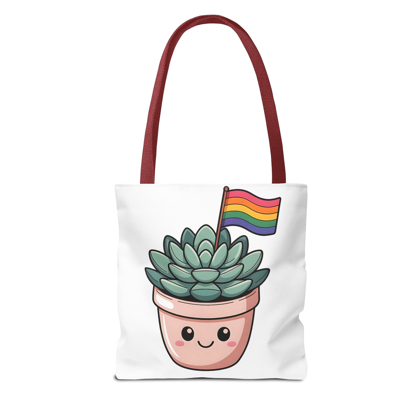 Cute Succulent Tote Bag with Rainbow Flag - Perfect for Pride Events