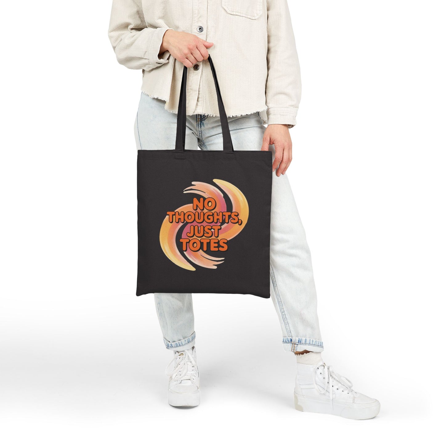 No Thoughts, Just Totes Cotton Canvas Tote Bag | Eco-Friendly Shopping Bag, Gift for Friend, Carryall, Beach Bag, Market Tote