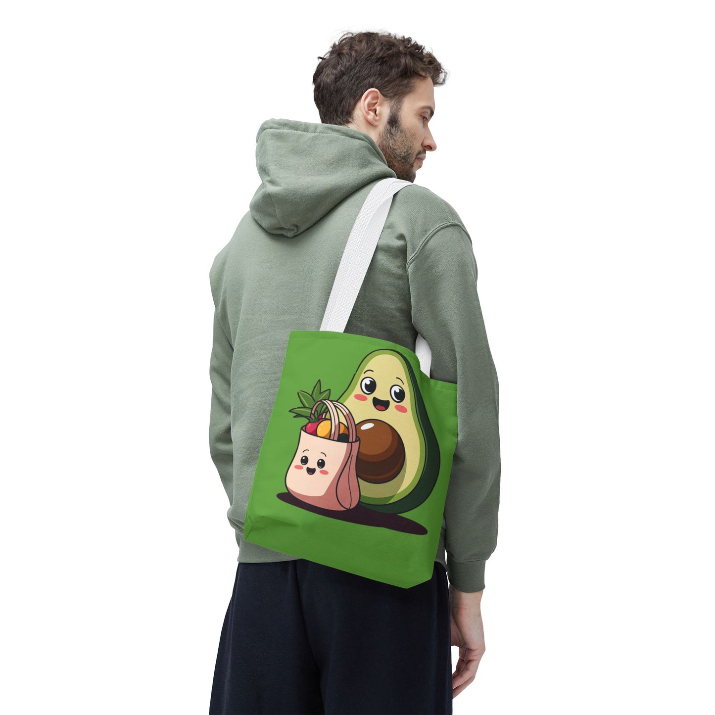 Cute Avocado Tote Bag, Eco-Friendly Shopping, Gift for Foodies, Farmers Market, Fun and Quirky