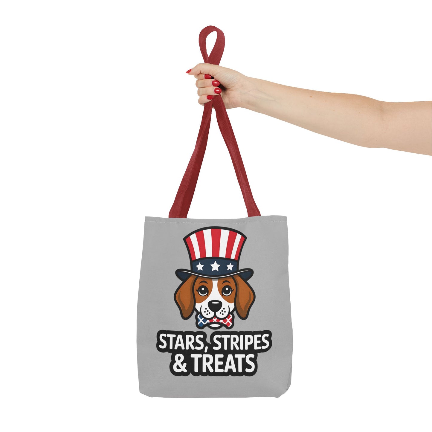 Patriotic Dog Tote Bag - Stars, Stripes & Treats - Cute Pet Lover Gift, Summer Fair, Dog Lovers, July 4th, Everyday Use