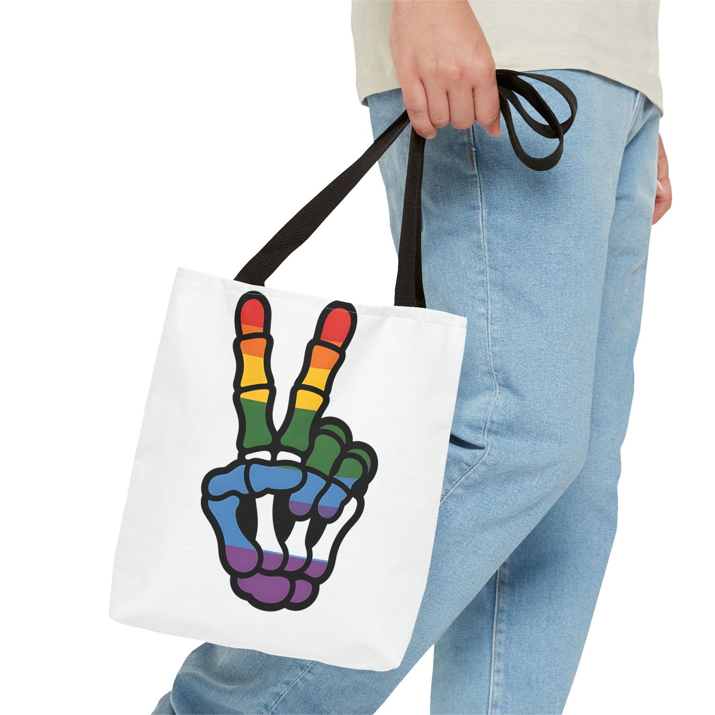 Rainbow Peace Tote Bag - Stylish Eco-Friendly Bag for Everyday Use