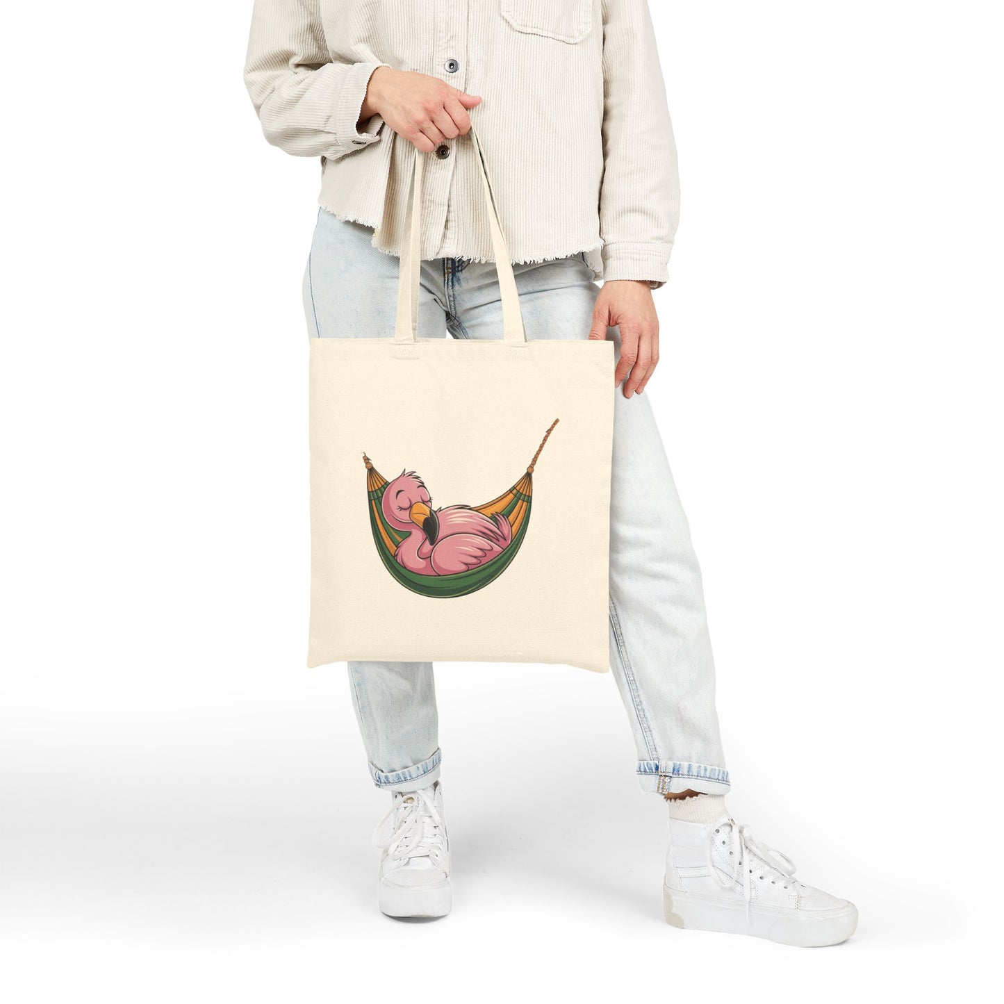 Flamingo Hammock Tote Bag, Eco-Friendly Shopping Bag, Summer Beach Bag, Cute Gift for Her, Travel Tote