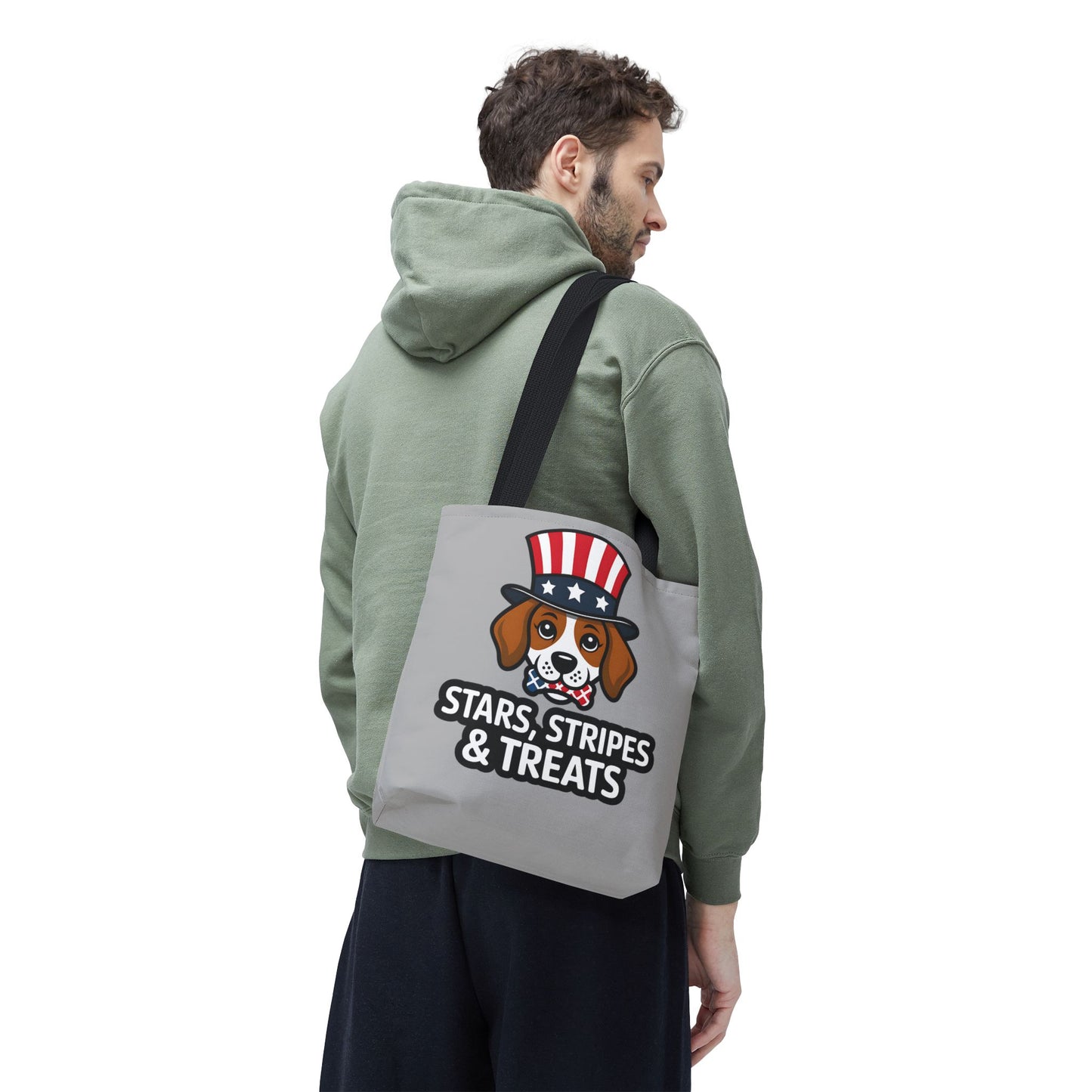 Patriotic Dog Tote Bag - Stars, Stripes & Treats - Cute Pet Lover Gift, Summer Fair, Dog Lovers, July 4th, Everyday Use