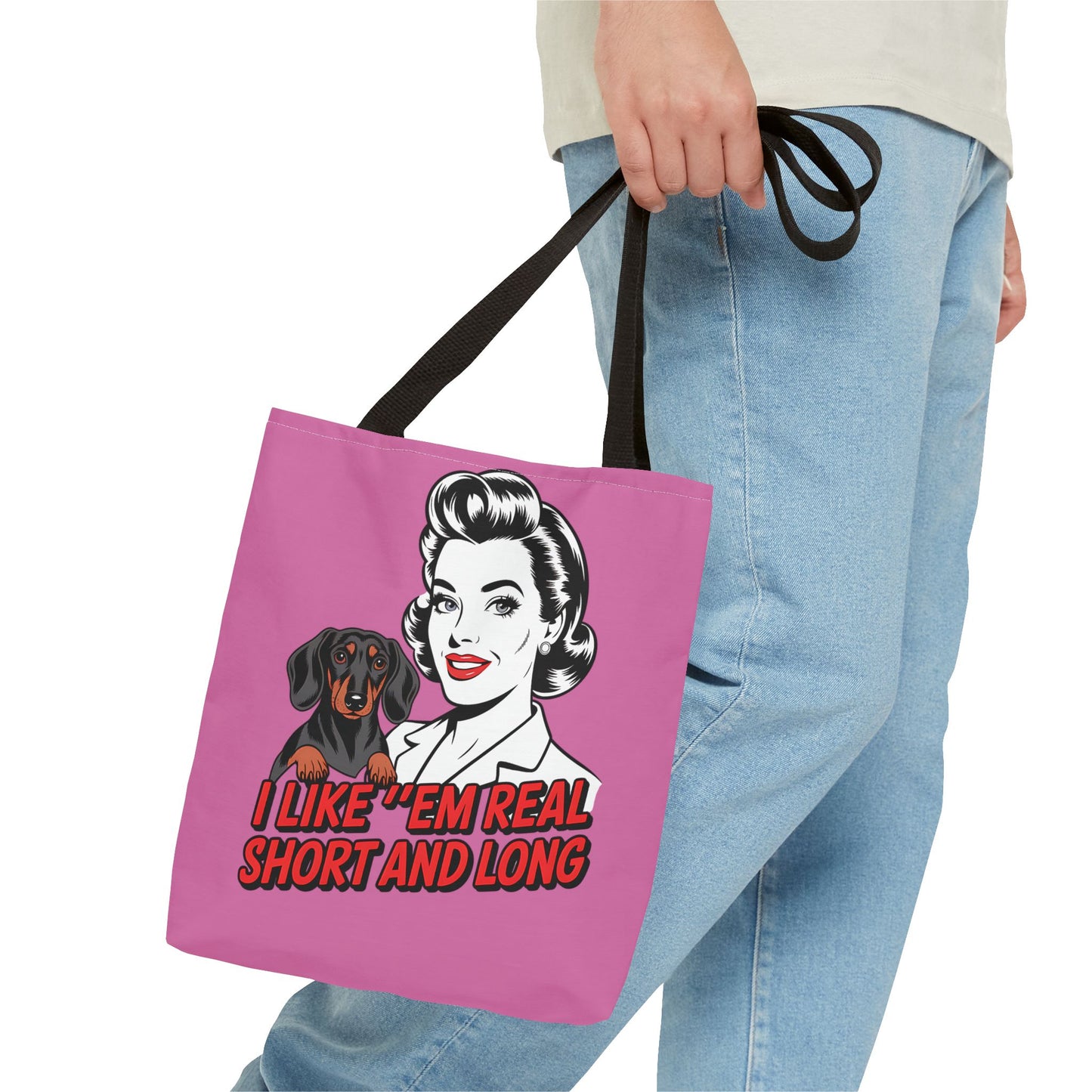 Retro Dog Lover Tote Bag, Cute Pink Handbag, Pet Lover Gift, Funny Dog Mom Bag, Vintage Animal Lover Shopping Tote