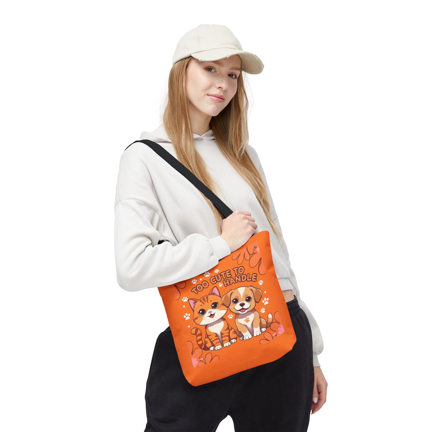 Adorable Pet Lovers Tote Bag, Cute Cat and Dog Design, Perfect Gift for Animal Lovers, Everyday Carry, Pet Adoption Day
