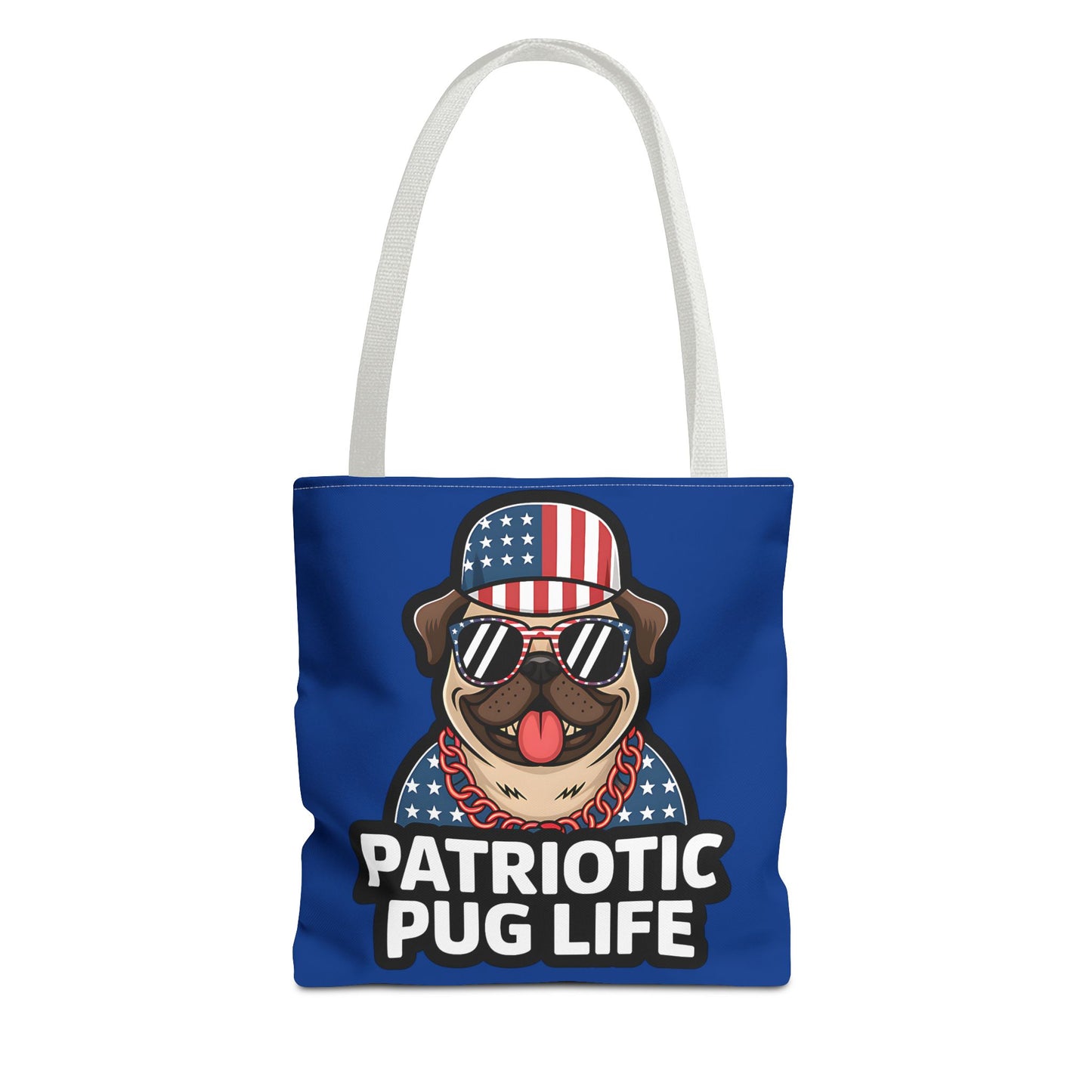 Patriotic Pug Tote Bag, Fun Dog Lover's Accessory, Perfect for Independence Day or Any Celebration