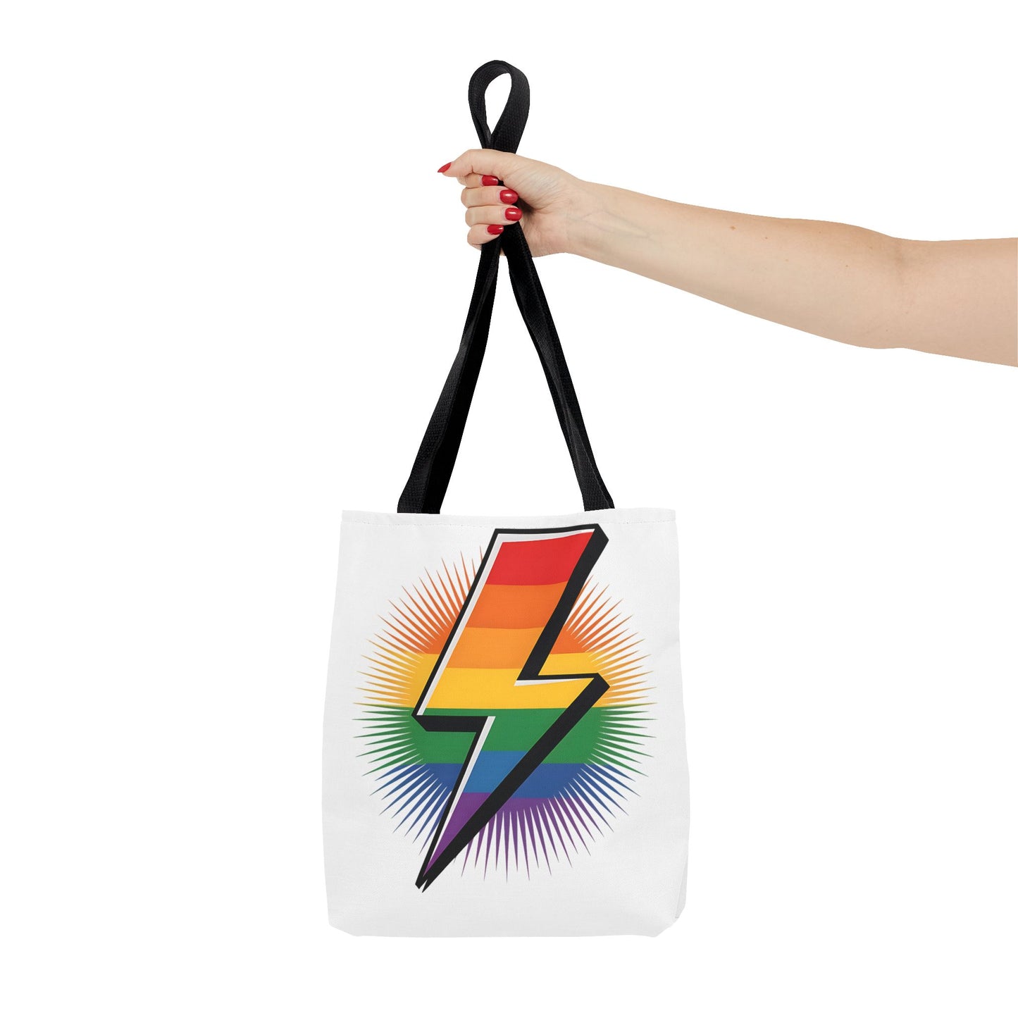 Rainbow Lightning Tote Bag - Vibrant Stylish Eco-Friendly Carryall