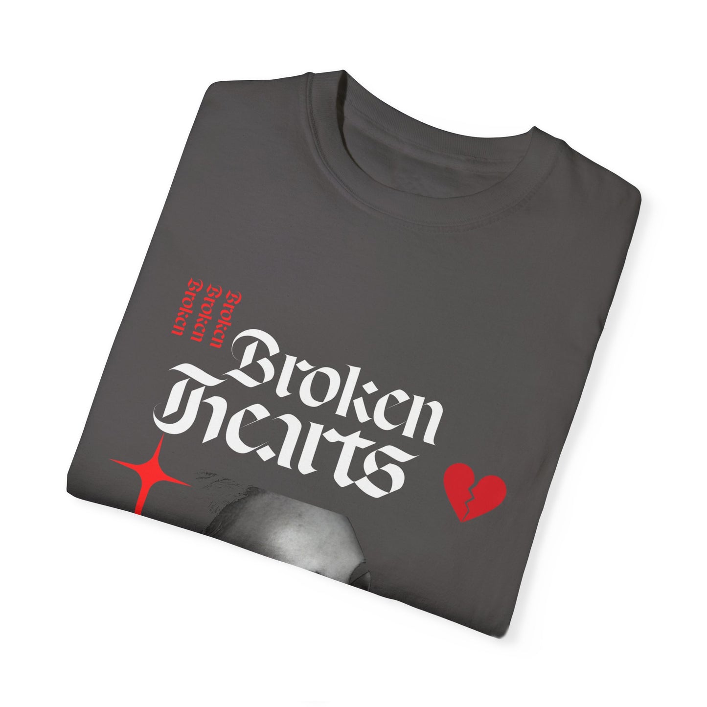 Broken Hearts Unisex Garment-Dyed T-Shirt - Trendy Graphic Tee for Casual Looks