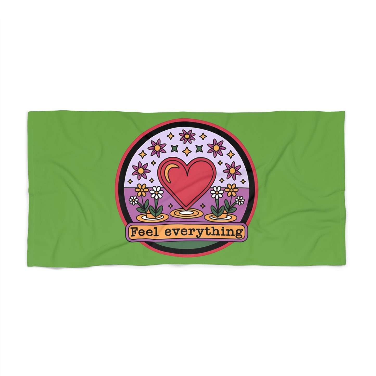 Colorful Beach Towel with 'Feel Everything' Design | Summer Essentials, Poolside Fun, Vacation Gear, Gift for Beach Lovers, Vibrant Towels