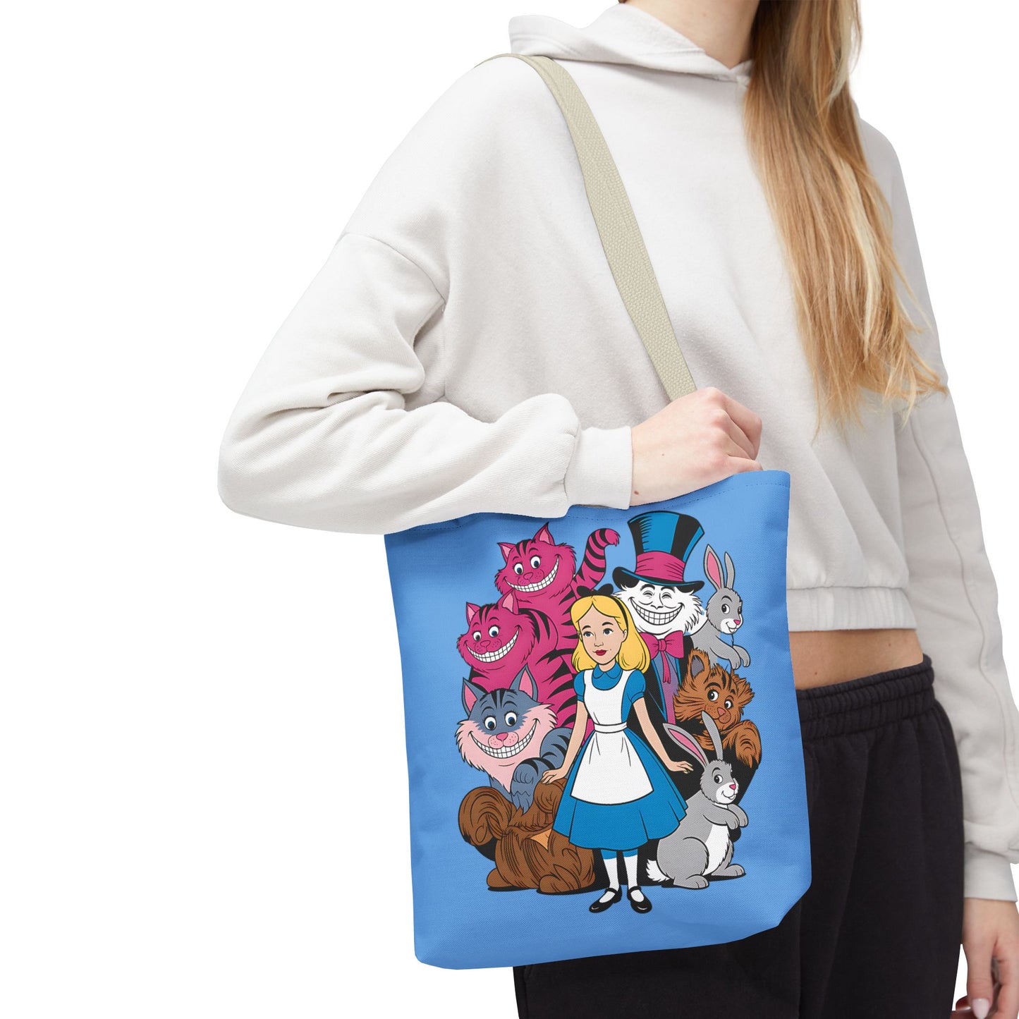 Charming Wonderland Tote Bag | Alice in Wonderland AOP | Fun Gift, Eco-Friendly, Movie Lover, Unique Accessory, Quirky Shopping Bag