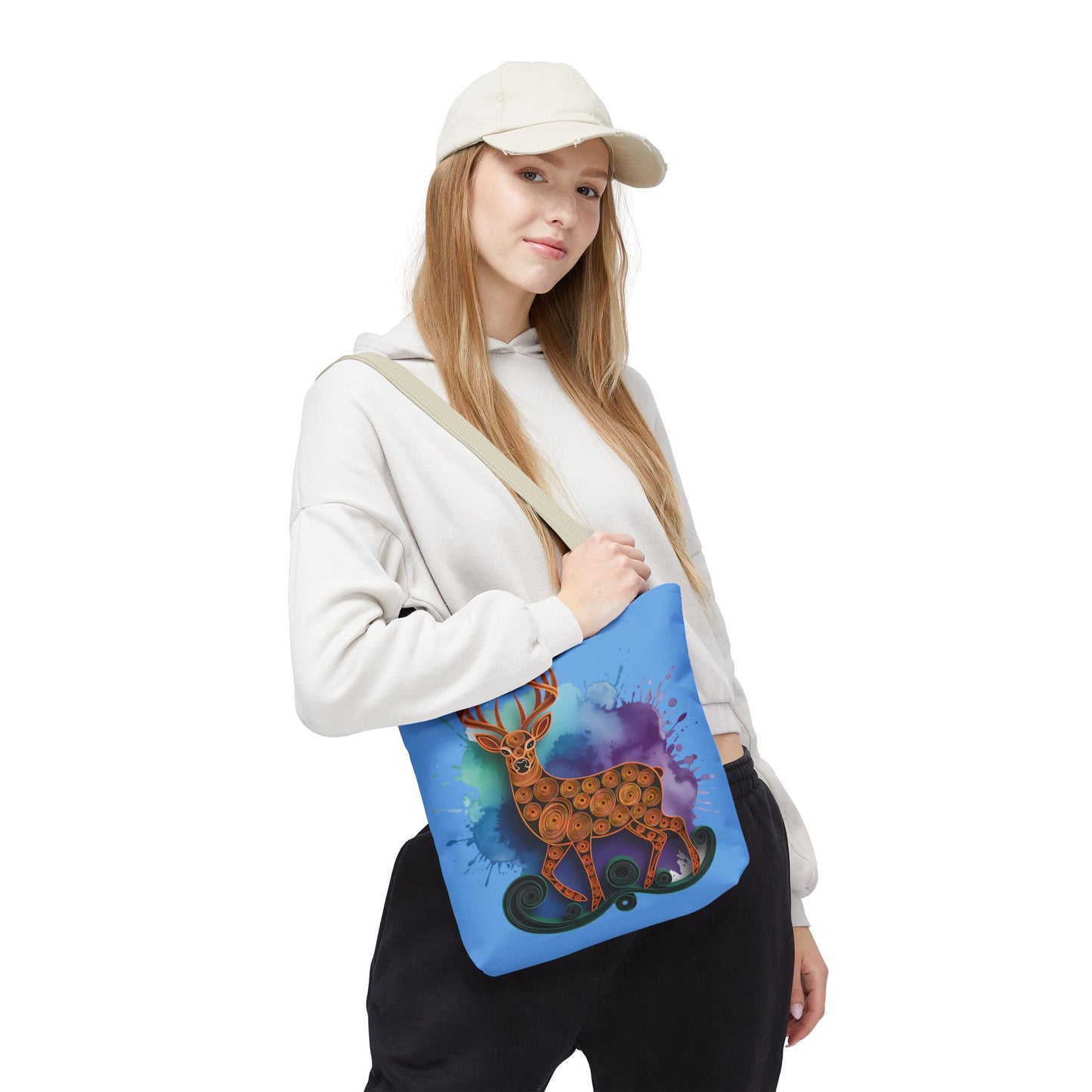 Bohemian Deer Tote Bag, Eco-Friendly Shopping Bag, Colorful Canvas Shoulder Bag, Gift for Nature Lovers, Unique Reusable Tote