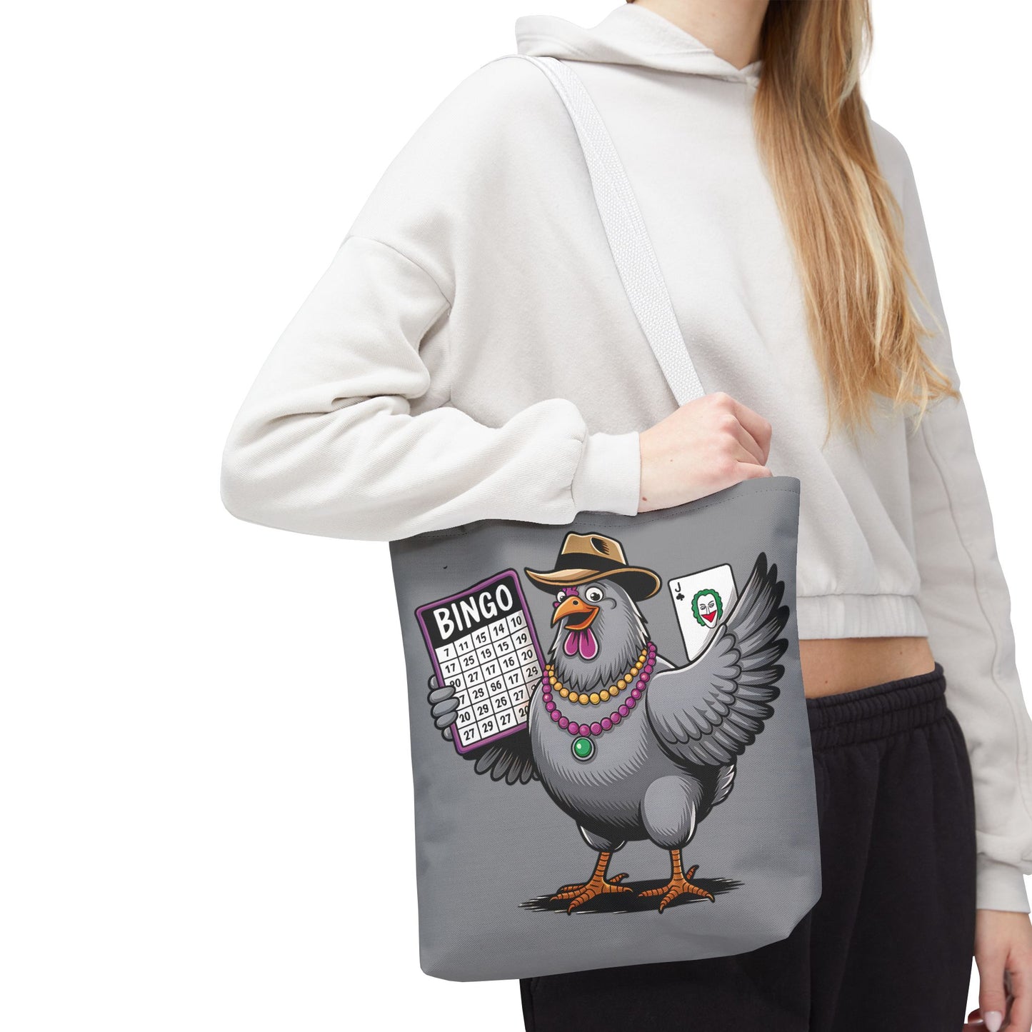 Bingo Pigeon Tote Bag | Fun Game Night Accessory, Beach Bag, Casual Everyday Bag, Gift for Gamers, Quirky Animal Tote