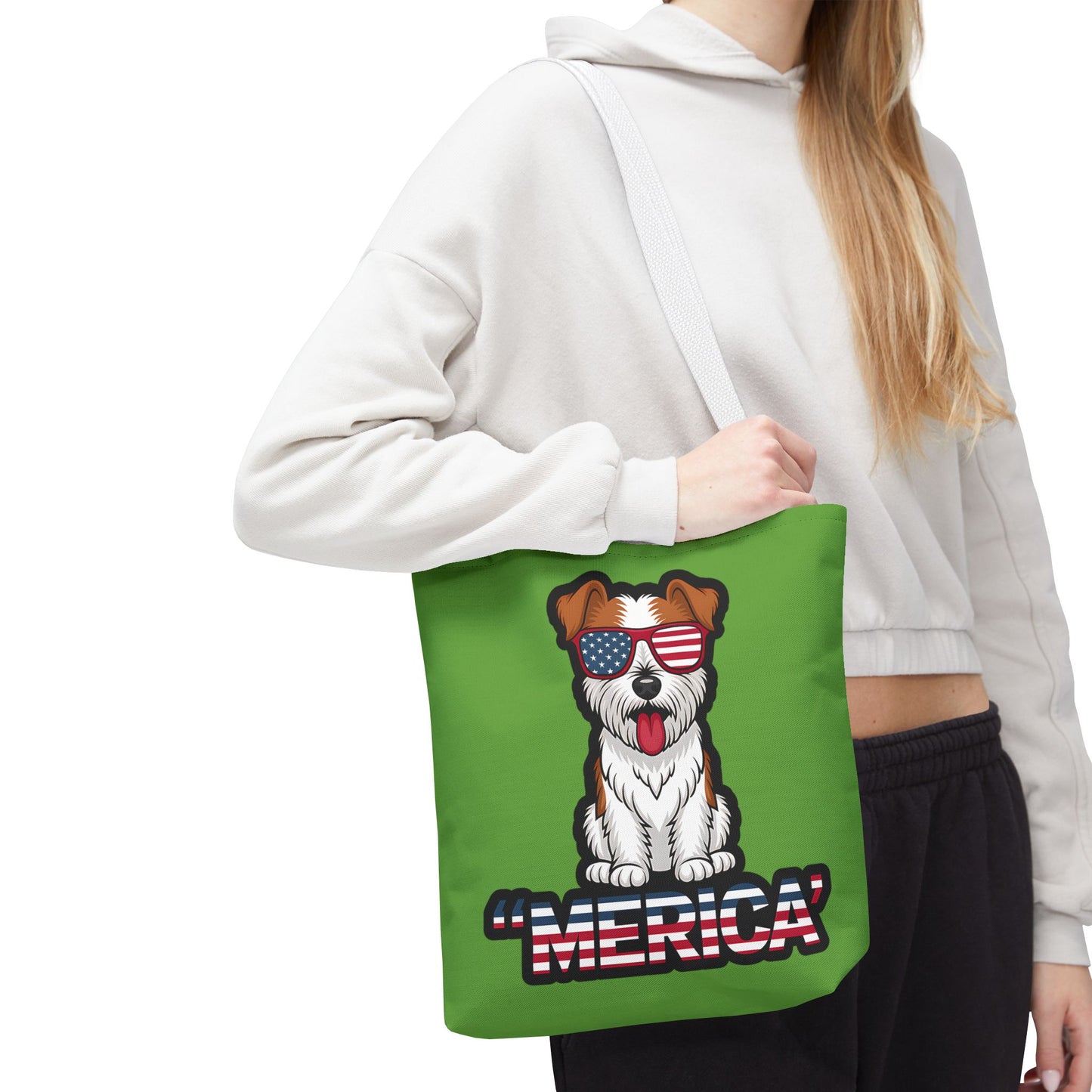 Patriotic Dog Tote Bag - Perfect for Dog Lovers, Fourth of July, Beach Trips, and Everyday Use, Cute Pet Lover Gift, AOP Design