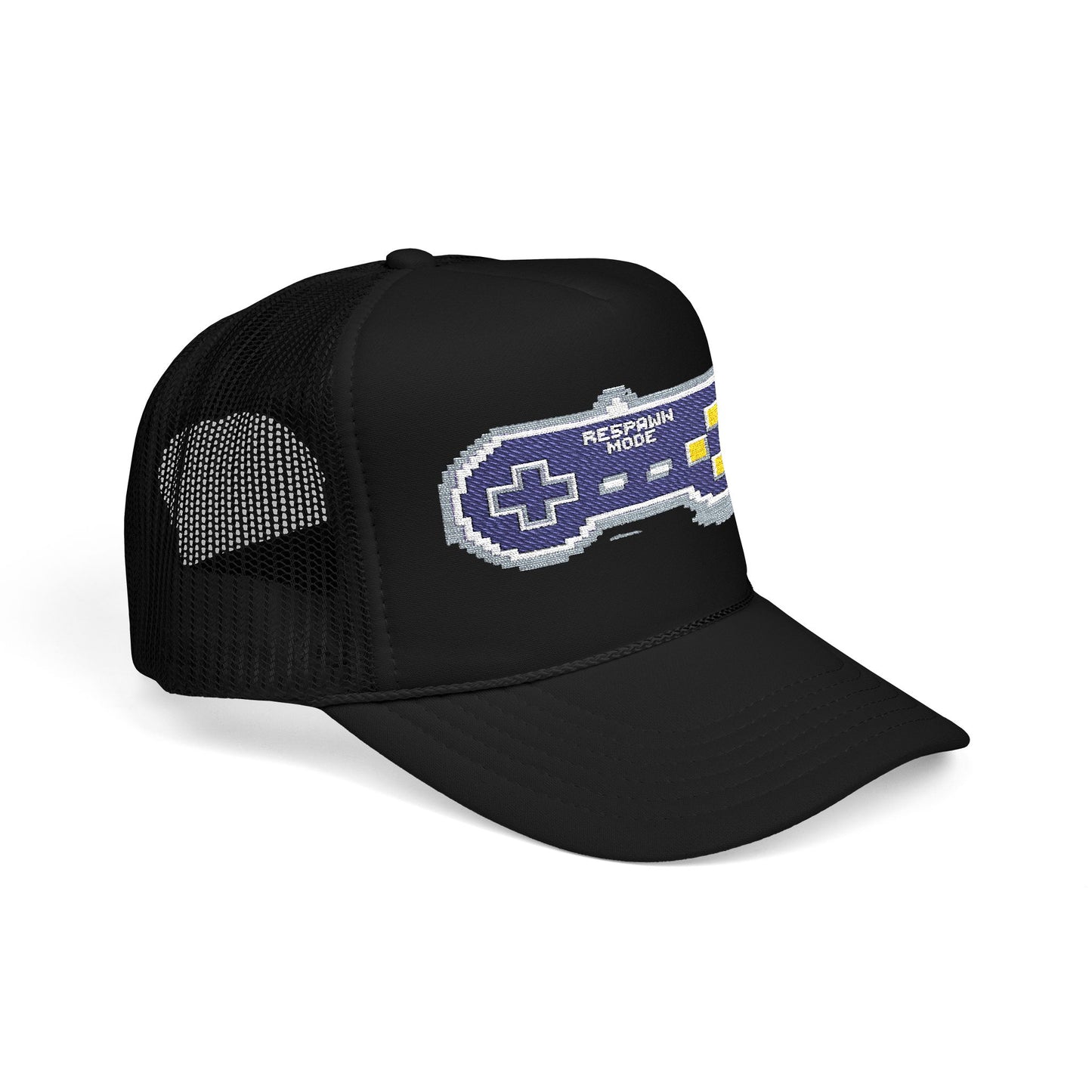 Retro Gamer Trucker Hat, Cool Foam Hat, Video Game Apparel, Gift for Gamers, Embroidered Cap, Adjustable Mesh Hat