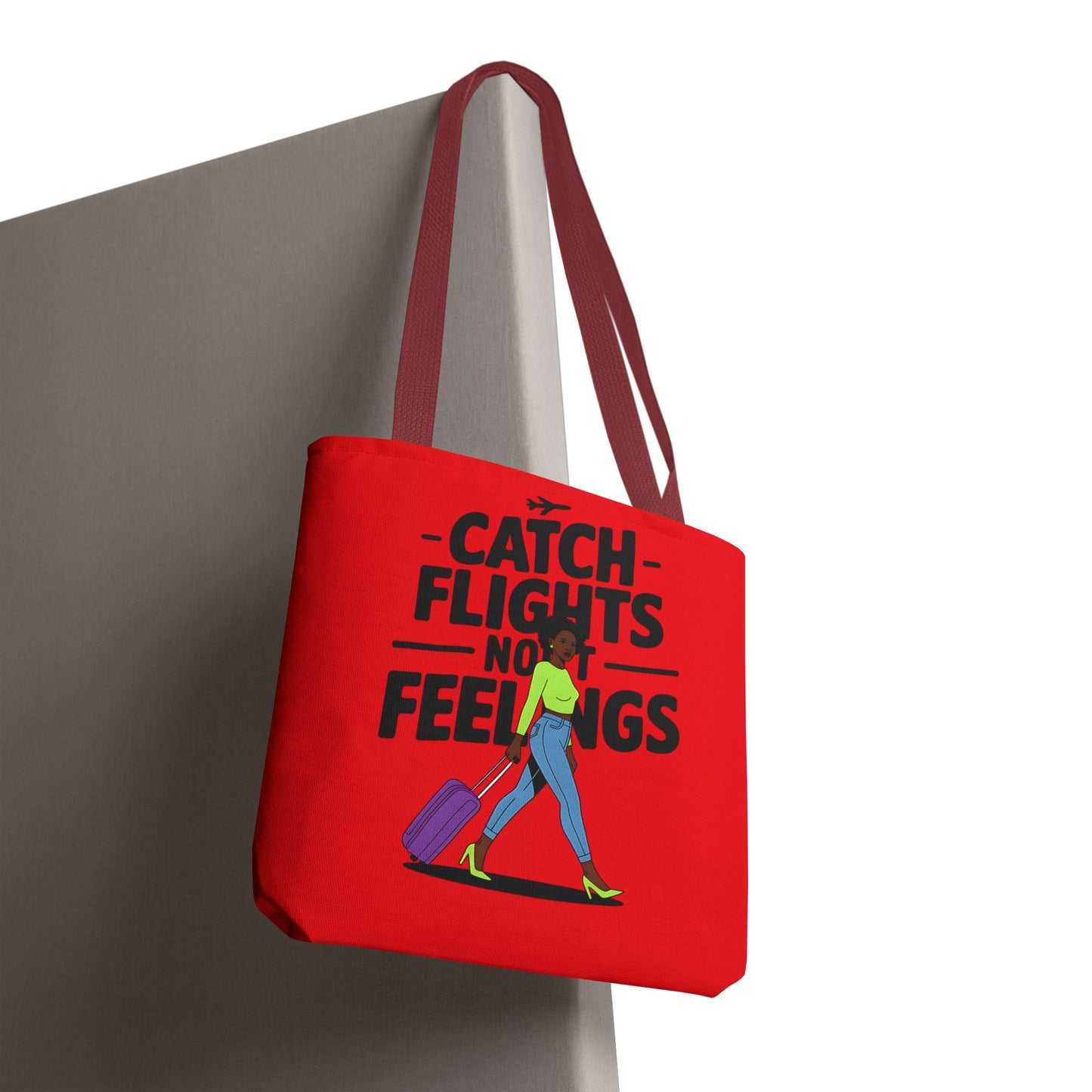 Catch Flights Not Feelings Tote Bag | Travel Gift, Vacation Accessory, Summer Beach Bag, Stylish Shopping Tote, Gift for Travelers