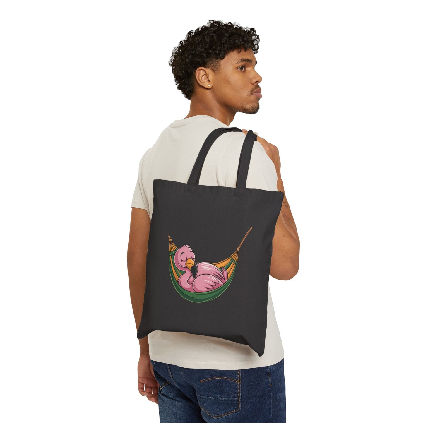 Flamingo Hammock Tote Bag, Eco-Friendly Shopping Bag, Summer Beach Bag, Cute Gift for Her, Travel Tote