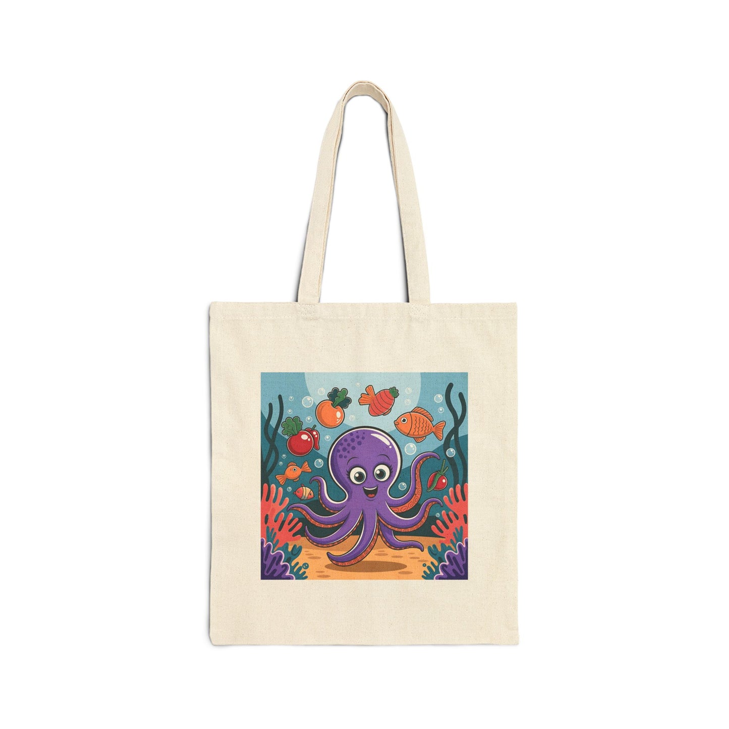 Cute Octopus Tote Bag, Eco-Friendly Shopping Bag, Beach Bag, Gift for Ocean Lovers, Reusable Canvas Tote, Fun Marine Life Art