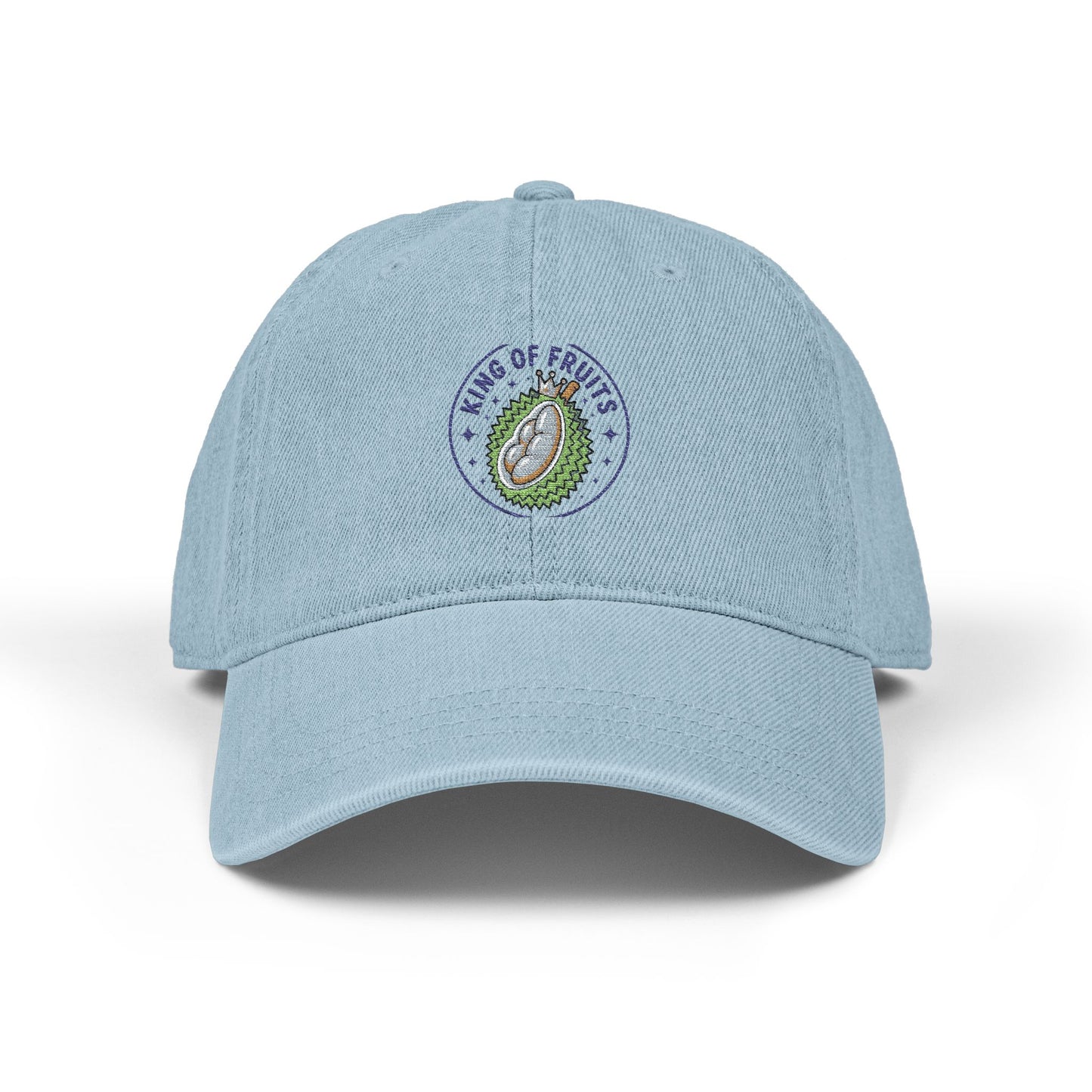 Kings of Fruits Embroidered Denim Hat, Casual Cap, Gift for Fruit Lovers, Trendy Beach Hat, Summer Accessory, Fashionable Headwear