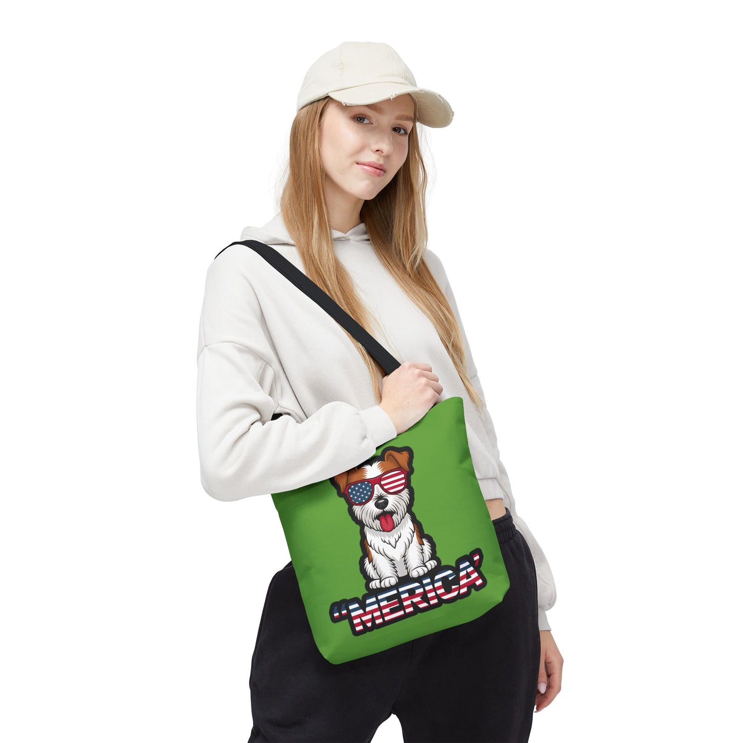 Patriotic Dog Tote Bag - Perfect for Dog Lovers, Fourth of July, Beach Trips, and Everyday Use, Cute Pet Lover Gift, AOP Design