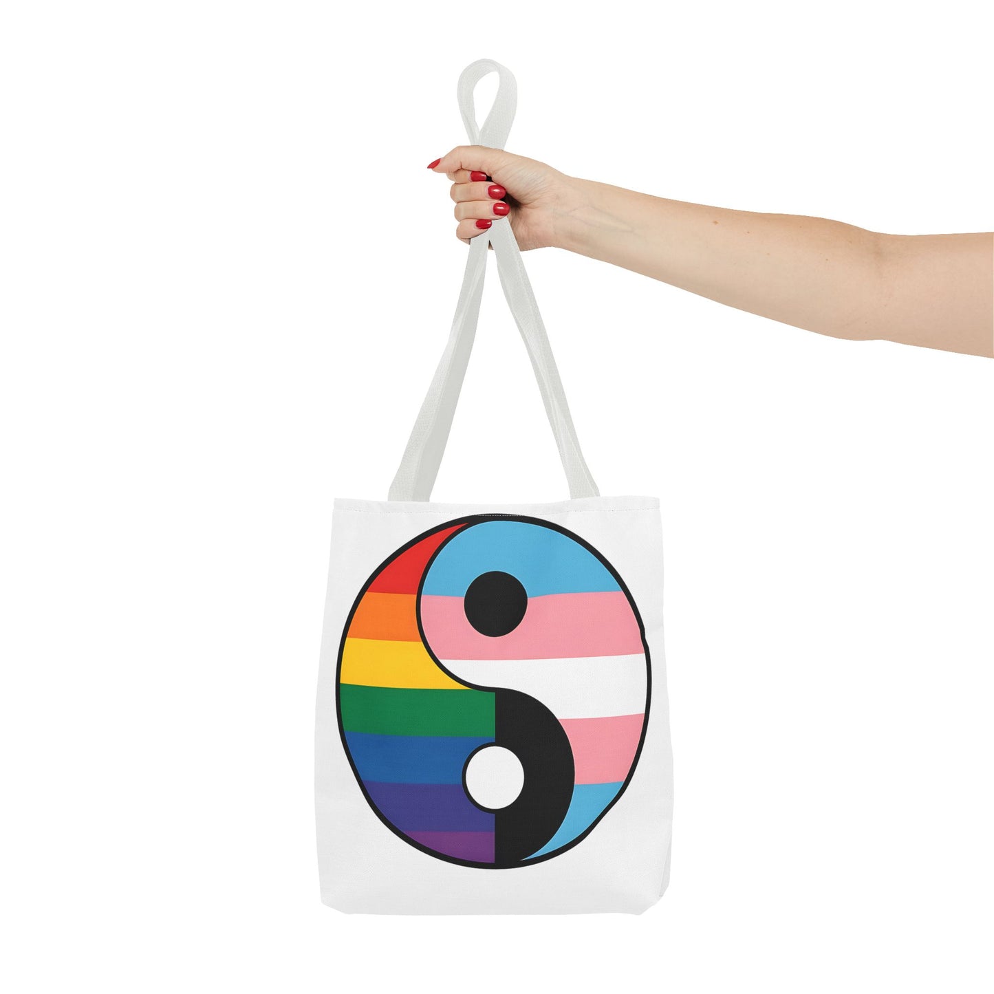 Yin Yang Pride Tote Bag - Colorful LGBTQ+ Symbol for Everyday Use