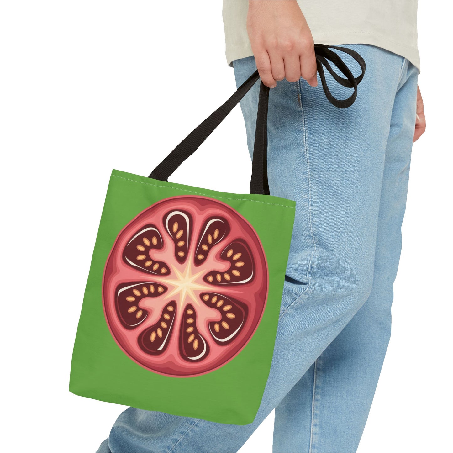 Vibrant Tomato Pattern Tote Bag - Grocery Bag, Reusable Shopping Bag, Eco-Friendly Tote, Farmhouse Decor, Gift for Gardeners