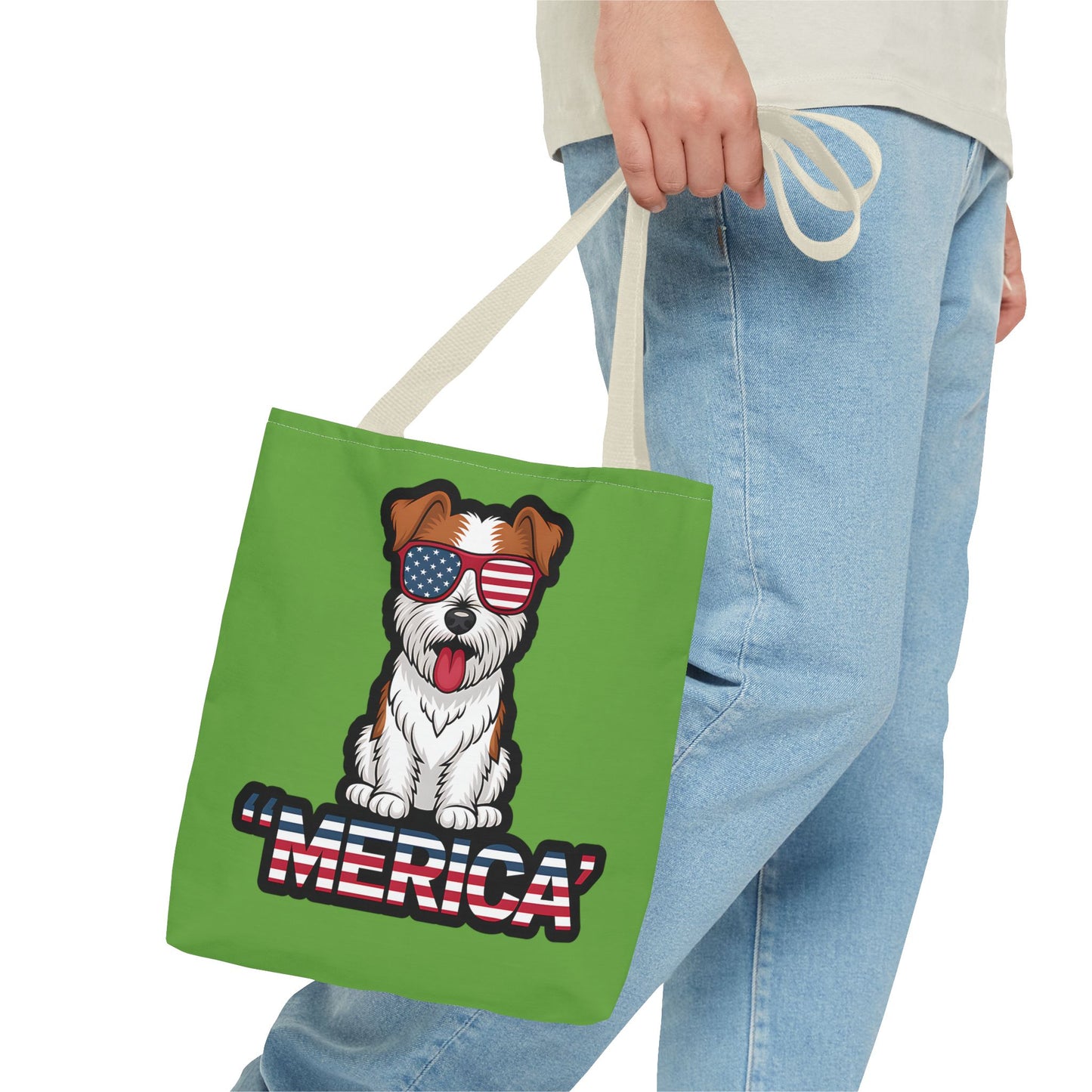 Patriotic Dog Tote Bag - Perfect for Dog Lovers, Fourth of July, Beach Trips, and Everyday Use, Cute Pet Lover Gift, AOP Design