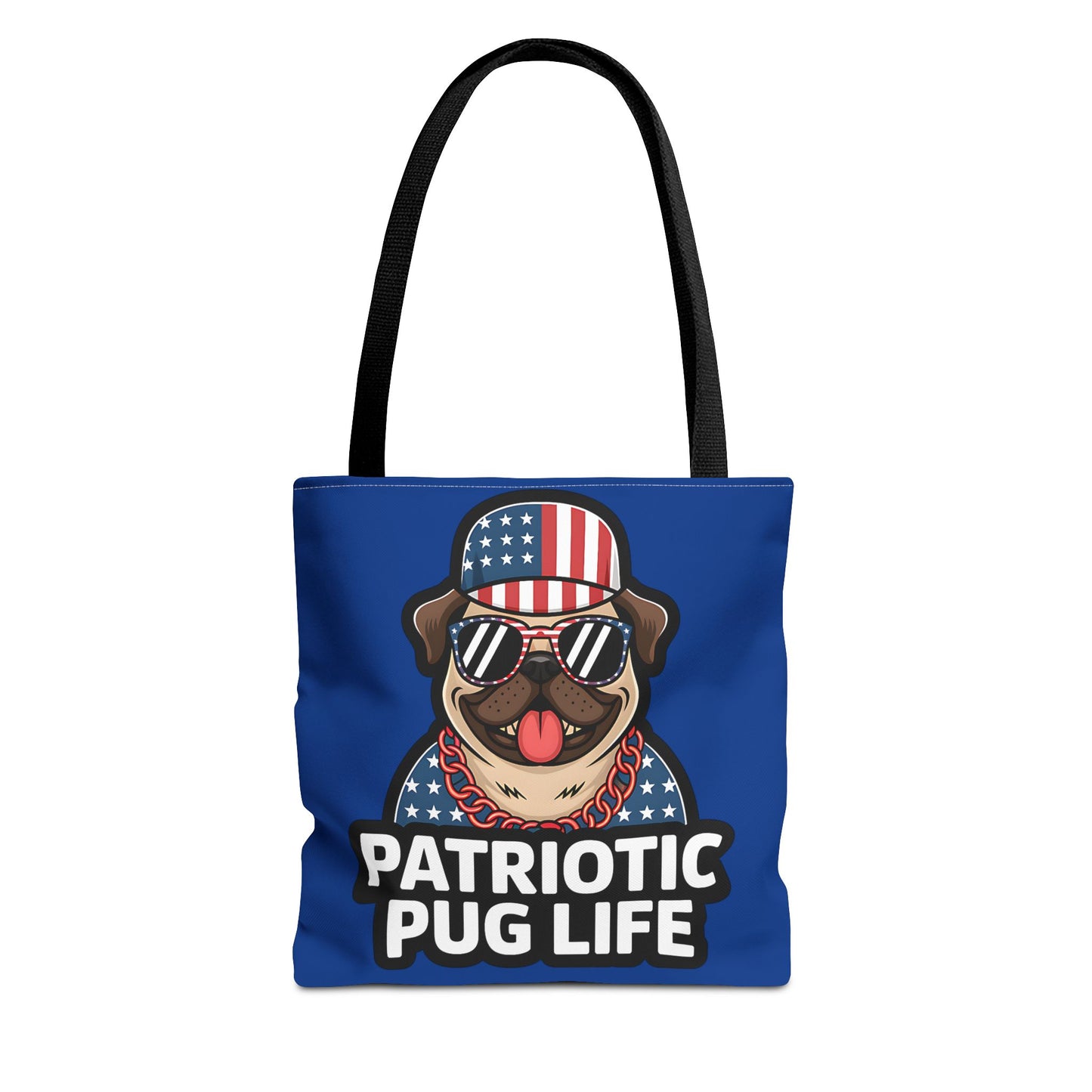 Patriotic Pug Tote Bag, Fun Dog Lover's Accessory, Perfect for Independence Day or Any Celebration