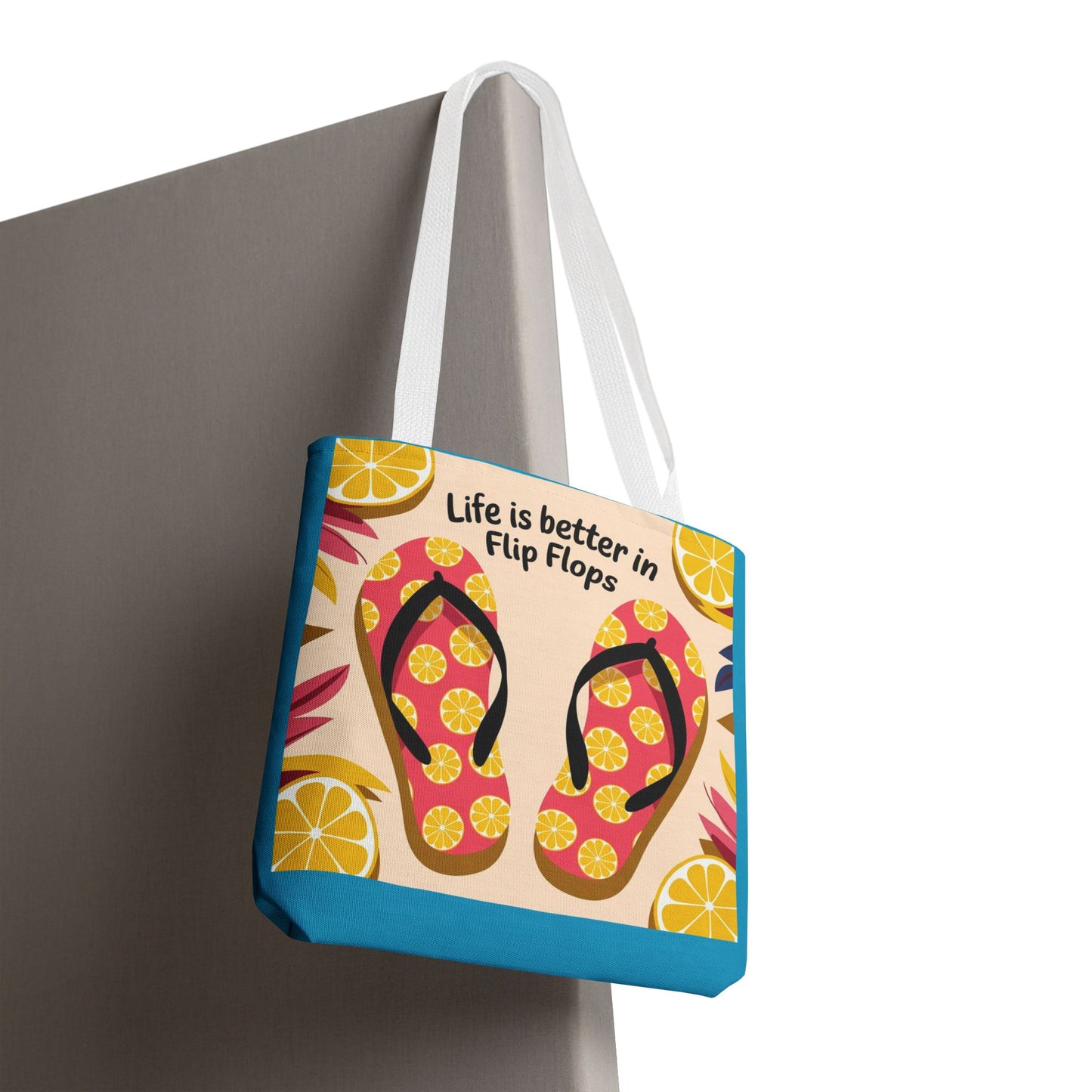 Beach Vibes Tote Bag - Summer Essentials, Fun Beach Accessory, Flip Flop Lover Gift, Vacation Tote, Relaxing Day Out