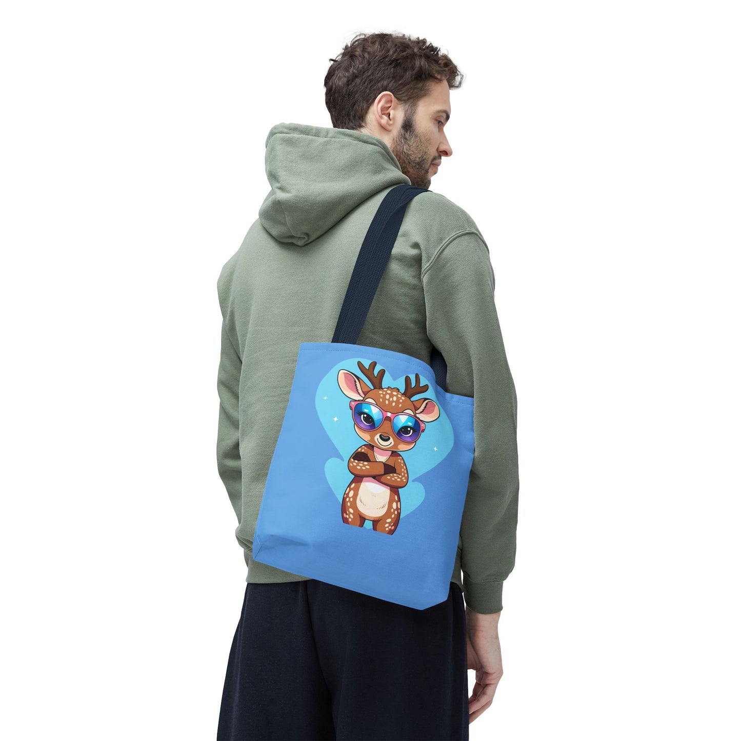 Whimsical Deer Tote Bag, Cute Animal Bag, Eco-Friendly Shopper, Adventurer Gift, Kids Bag, Animal Lover Gift, Cartoon Design