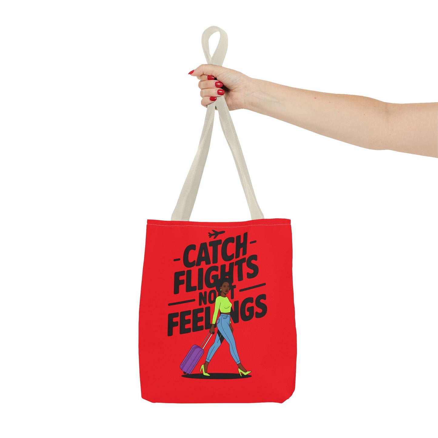 Catch Flights Not Feelings Tote Bag | Travel Gift, Vacation Accessory, Summer Beach Bag, Stylish Shopping Tote, Gift for Travelers