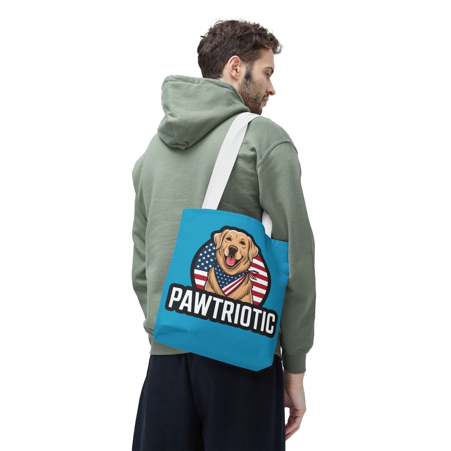 Pawtrotic Tote Bag, Dog Lover's Accessory, Patriotic Dog Tote, Animal Appreciation Gift, Fourth of July Celebration