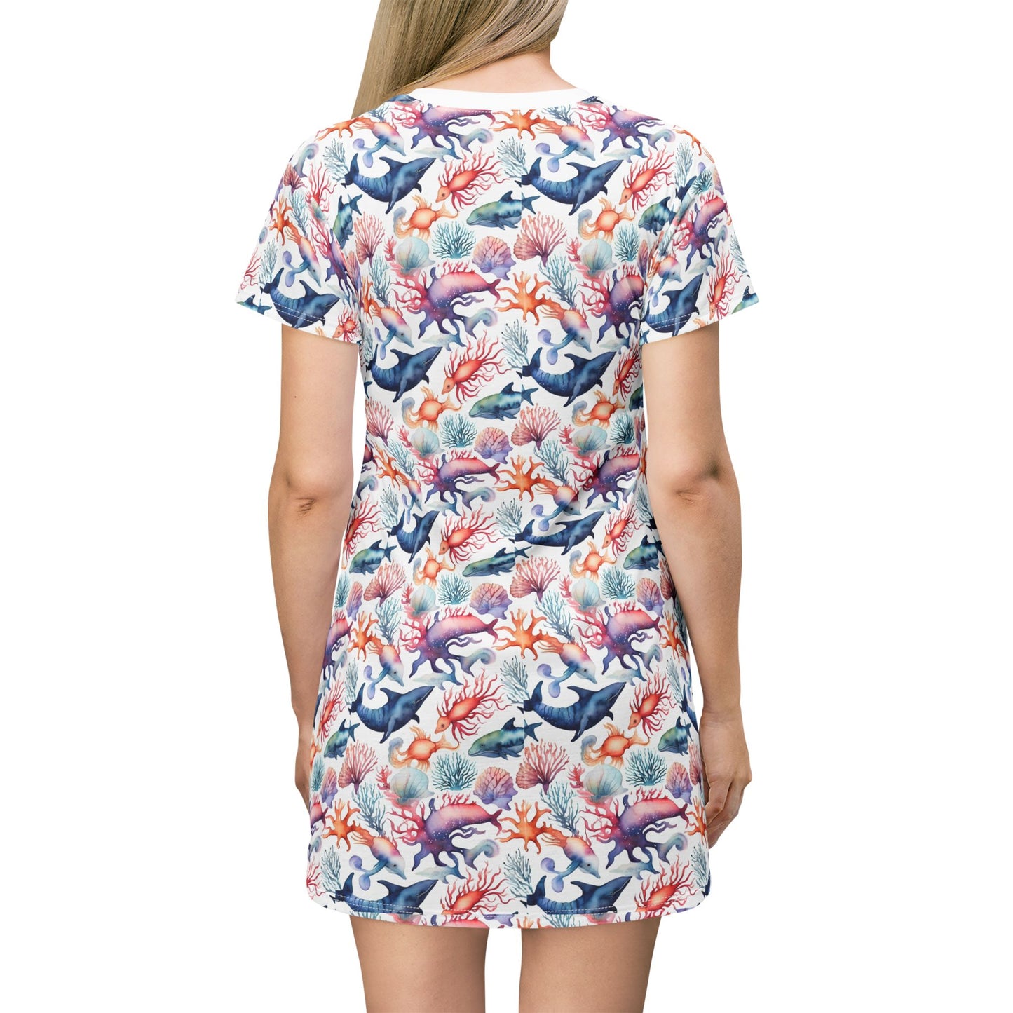 Coral Reef T-Shirt Dress - Ocean Inspired Summer Fashion