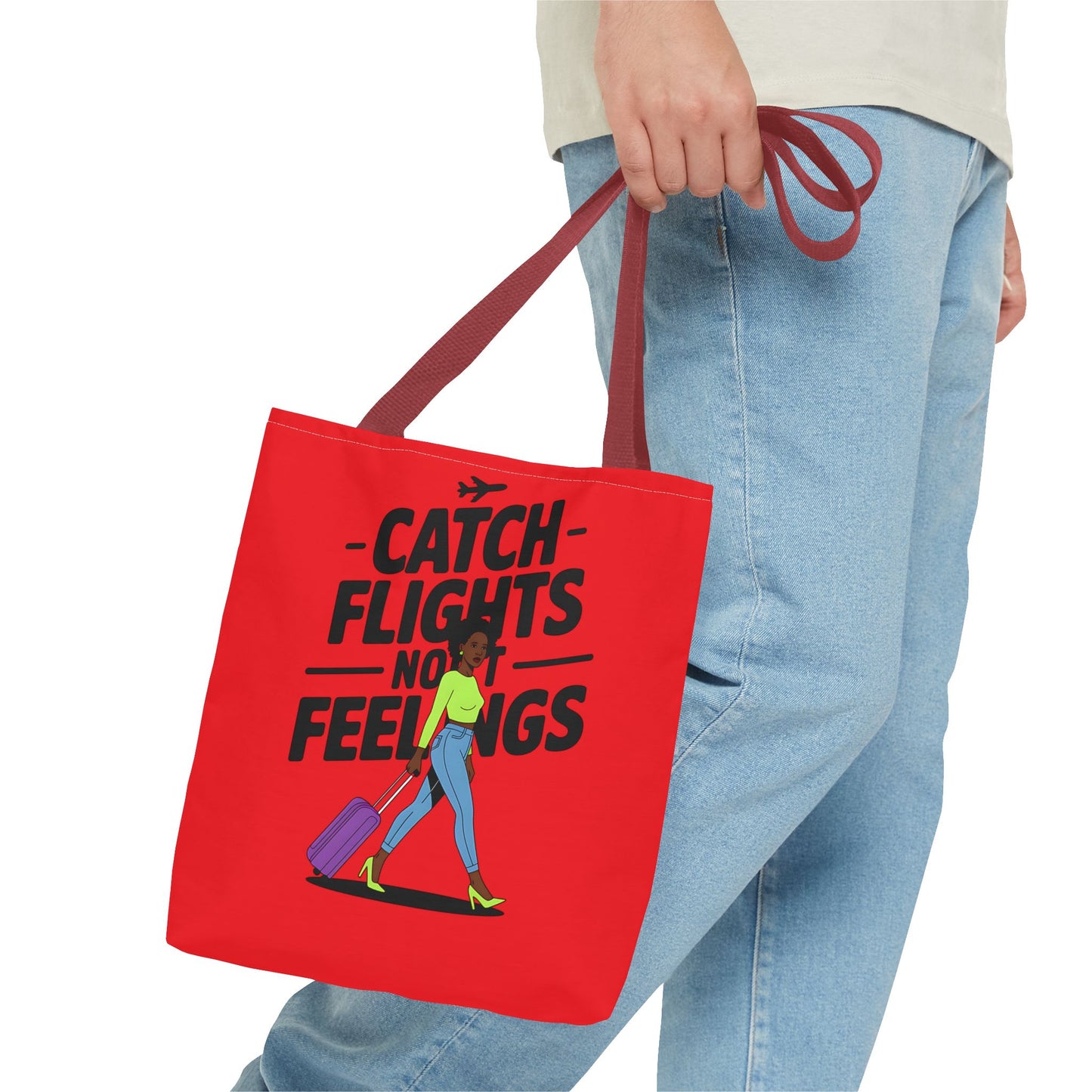 Catch Flights Not Feelings Tote Bag | Travel Gift, Vacation Accessory, Summer Beach Bag, Stylish Shopping Tote, Gift for Travelers