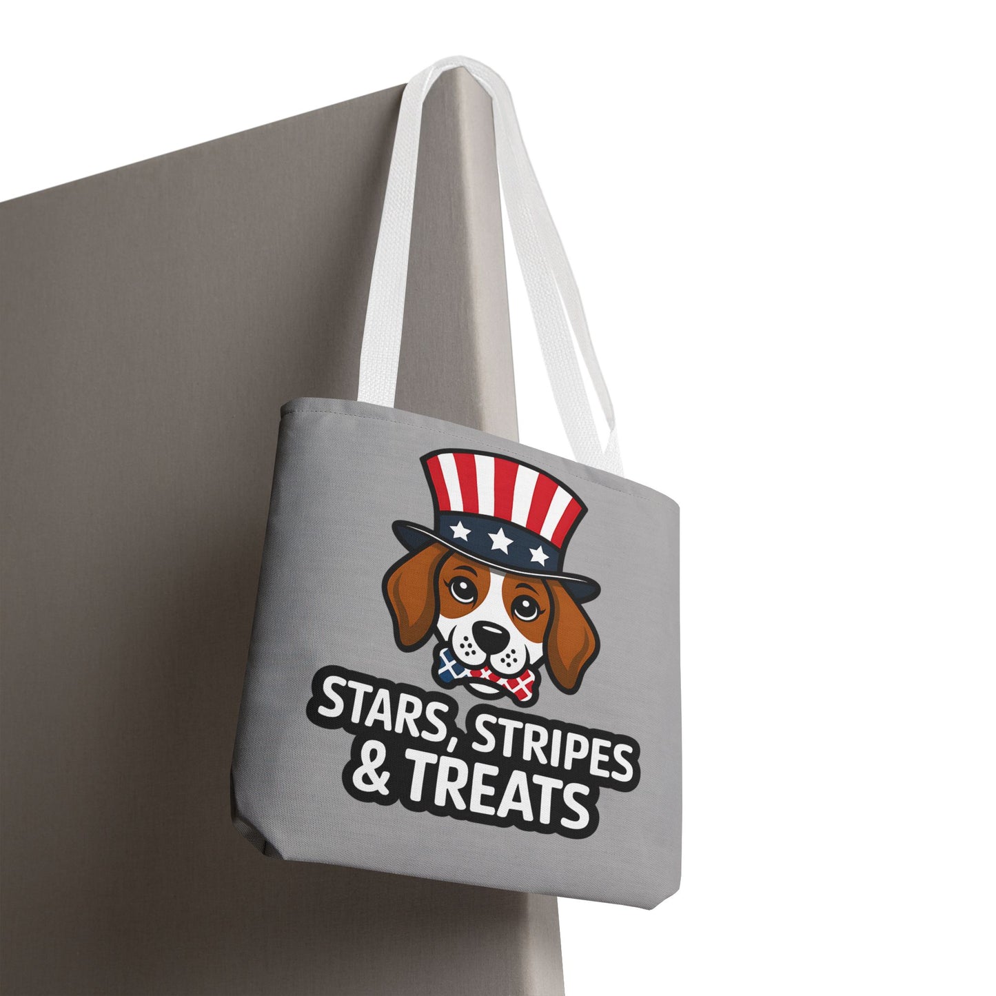 Patriotic Dog Tote Bag - Stars, Stripes & Treats - Cute Pet Lover Gift, Summer Fair, Dog Lovers, July 4th, Everyday Use