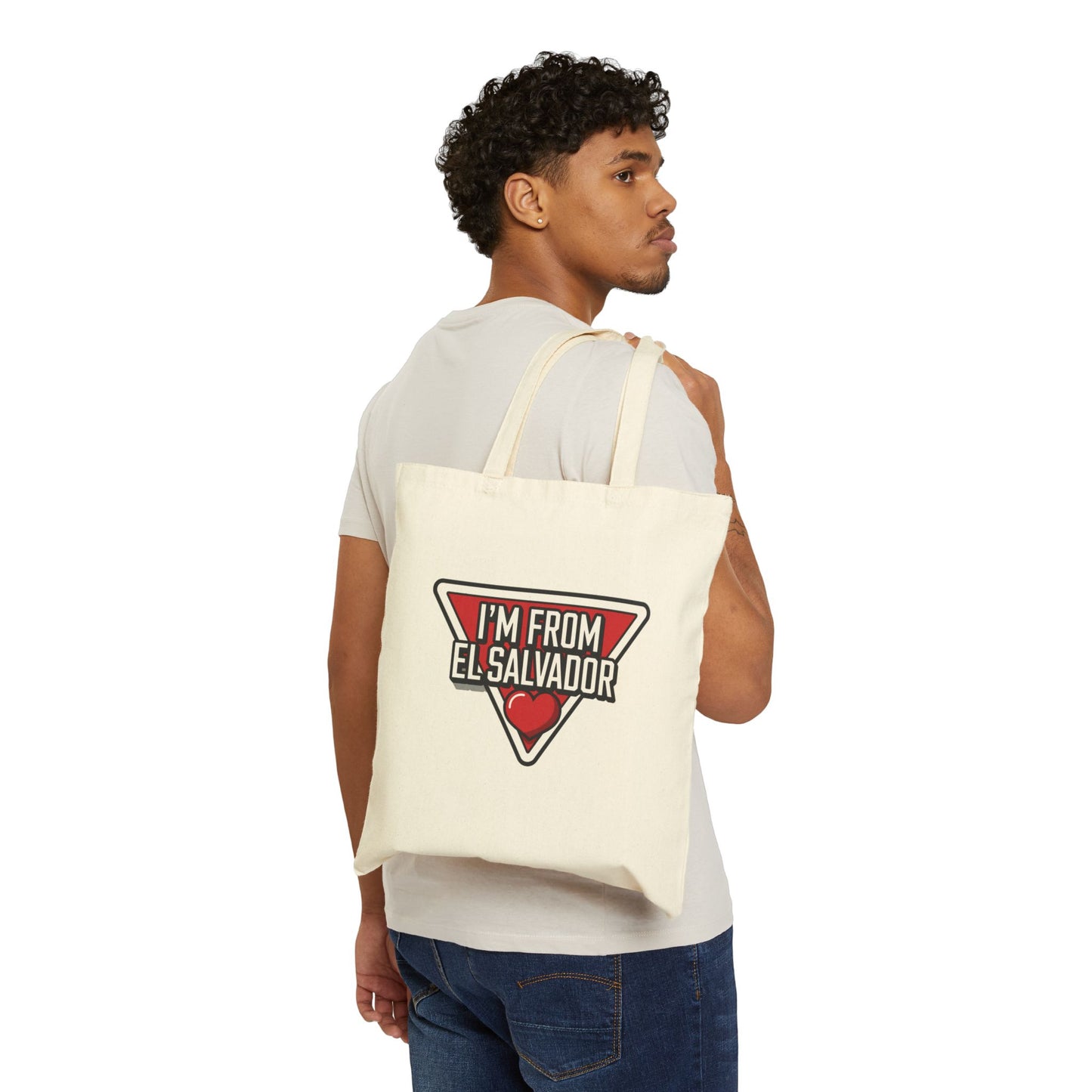 El Salvador Pride Cotton Canvas Tote Bag, Eco-Friendly Shopper, Great for Travel, Culture Events, Gifts for Friends, Beach Bag