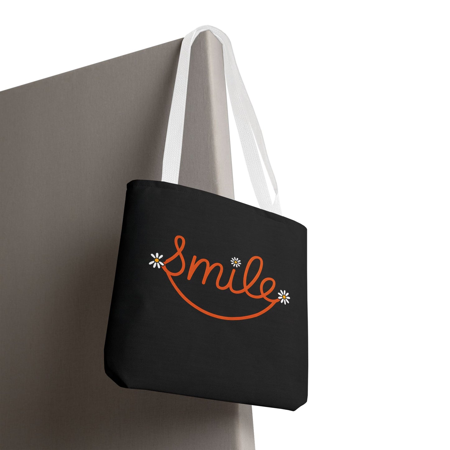 Smile Tote Bag - Cheerful Floral Design for Everyday Use