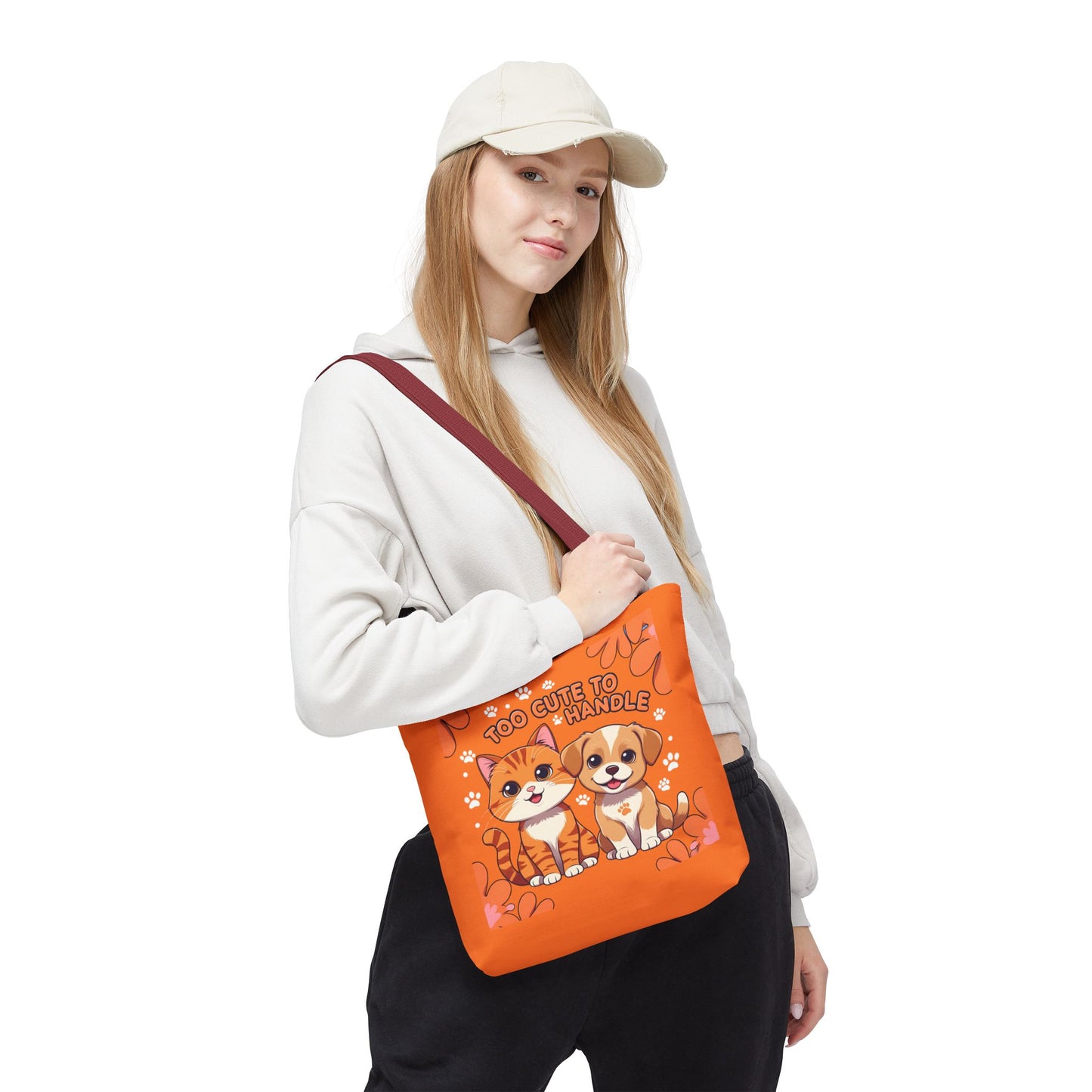 Adorable Pet Lovers Tote Bag, Cute Cat and Dog Design, Perfect Gift for Animal Lovers, Everyday Carry, Pet Adoption Day