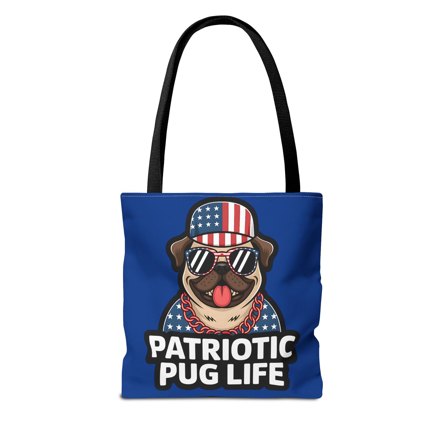 Patriotic Pug Tote Bag, Fun Dog Lover's Accessory, Perfect for Independence Day or Any Celebration