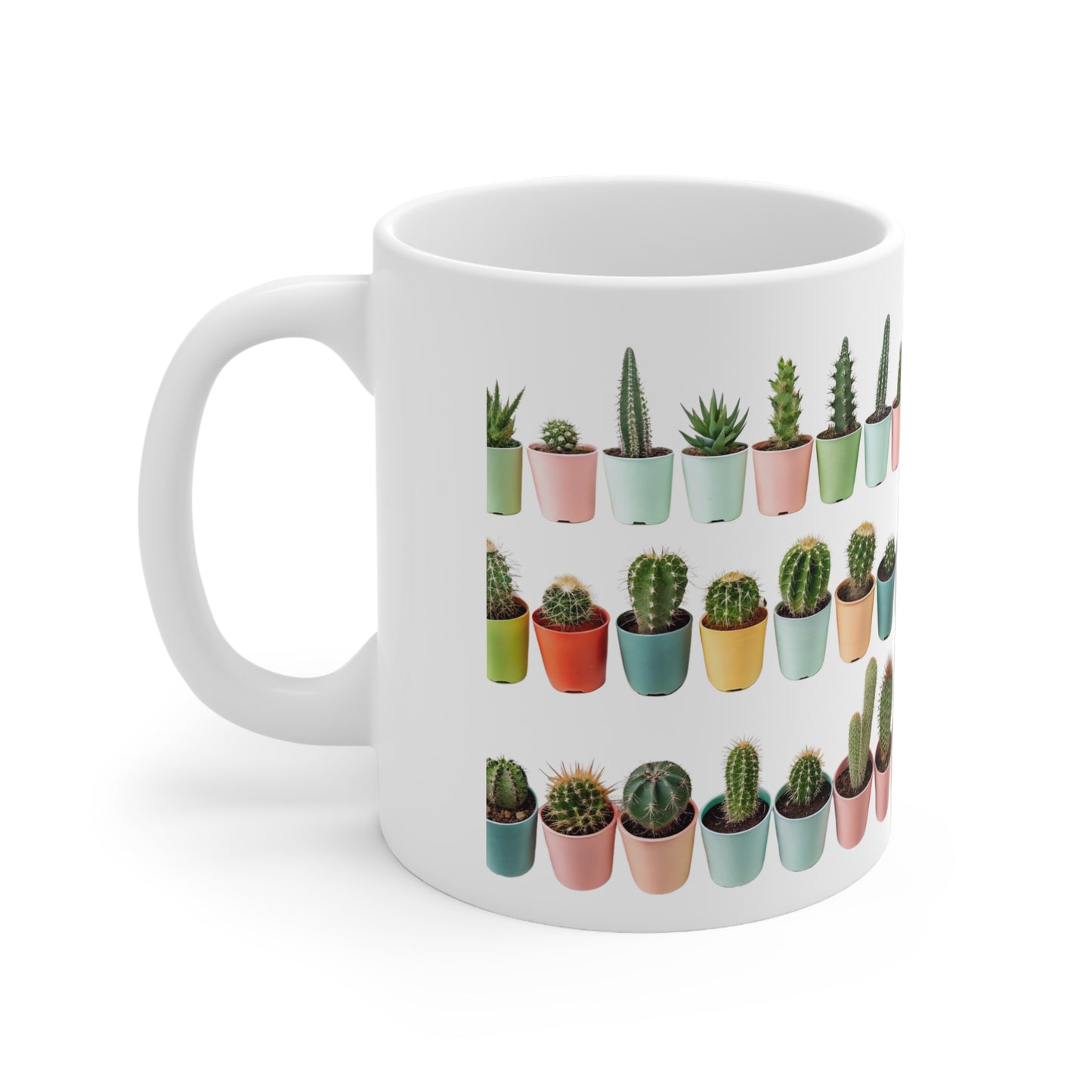 Colorful Cactus Mug - 11oz Ceramic Coffee Cup for Plant Lovers