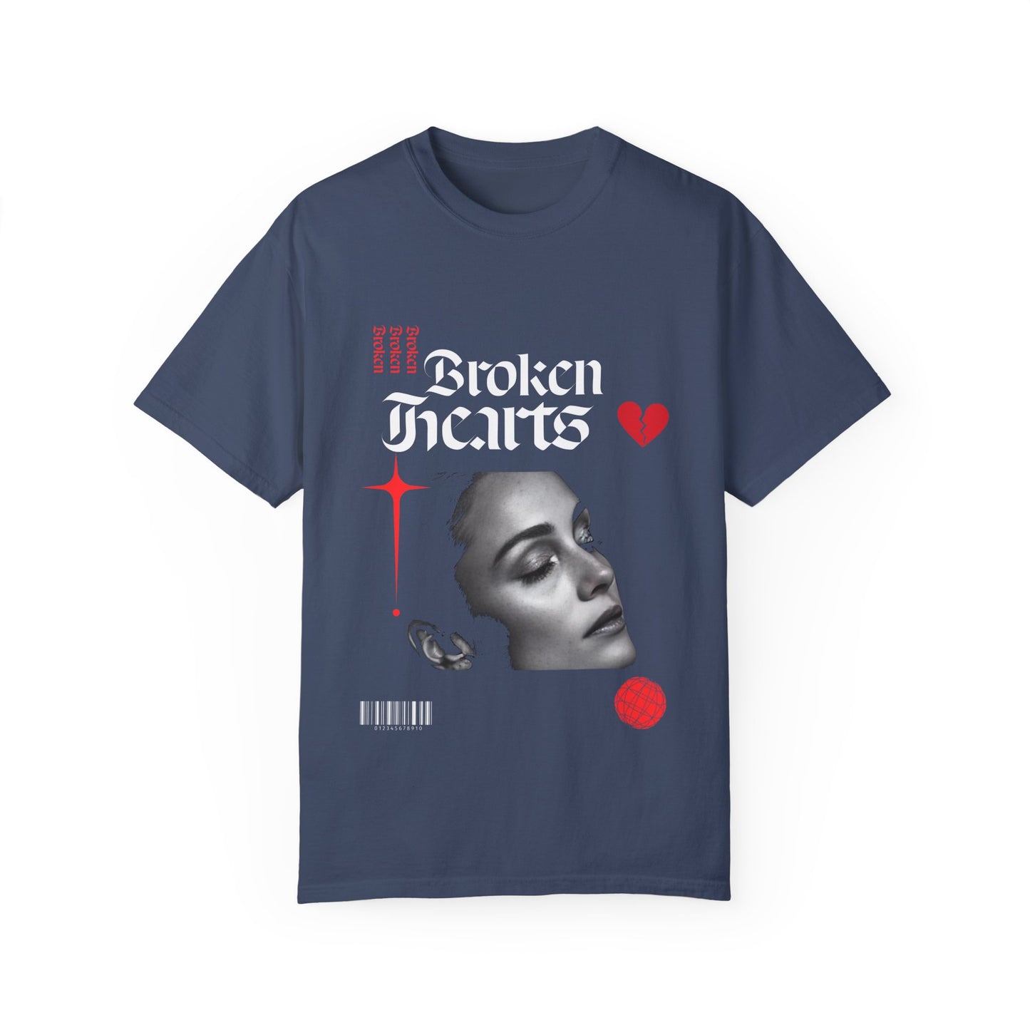 Broken Hearts Unisex Garment-Dyed T-Shirt - Trendy Graphic Tee for Casual Looks