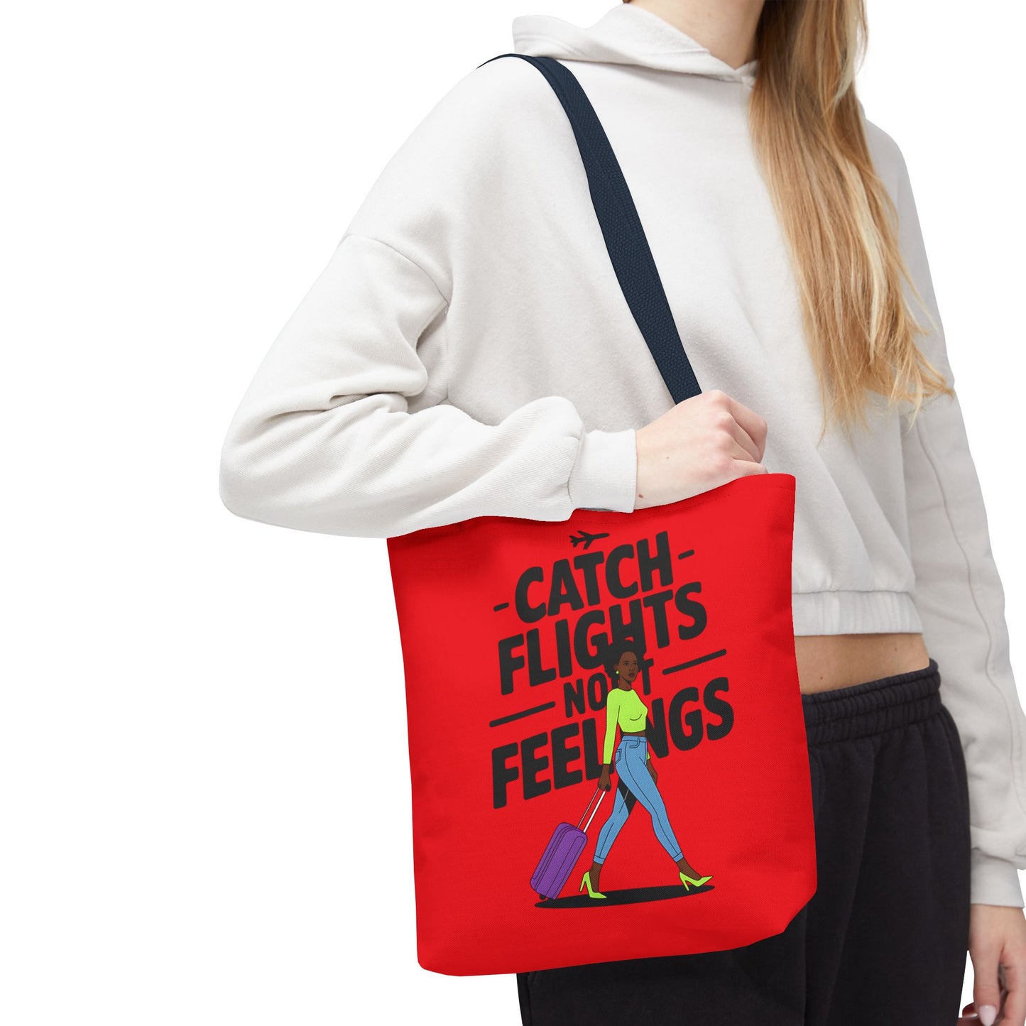 Catch Flights Not Feelings Tote Bag | Travel Gift, Vacation Accessory, Summer Beach Bag, Stylish Shopping Tote, Gift for Travelers