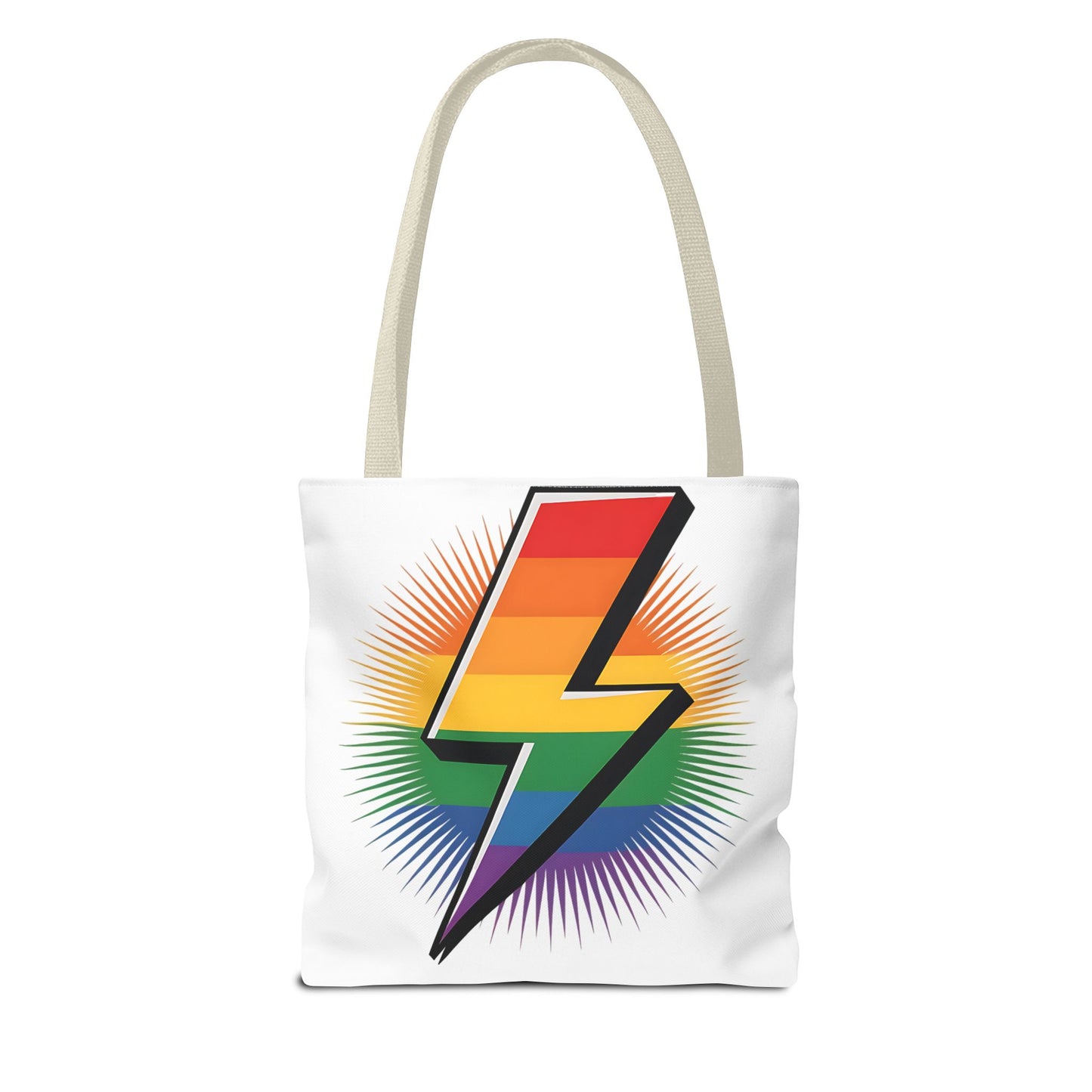 Rainbow Lightning Tote Bag - Vibrant Stylish Eco-Friendly Carryall